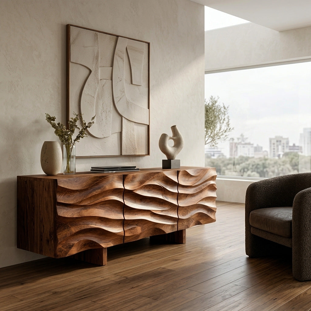 Organic Modern Wood Sideboard For Living Room RTTHHNSD037