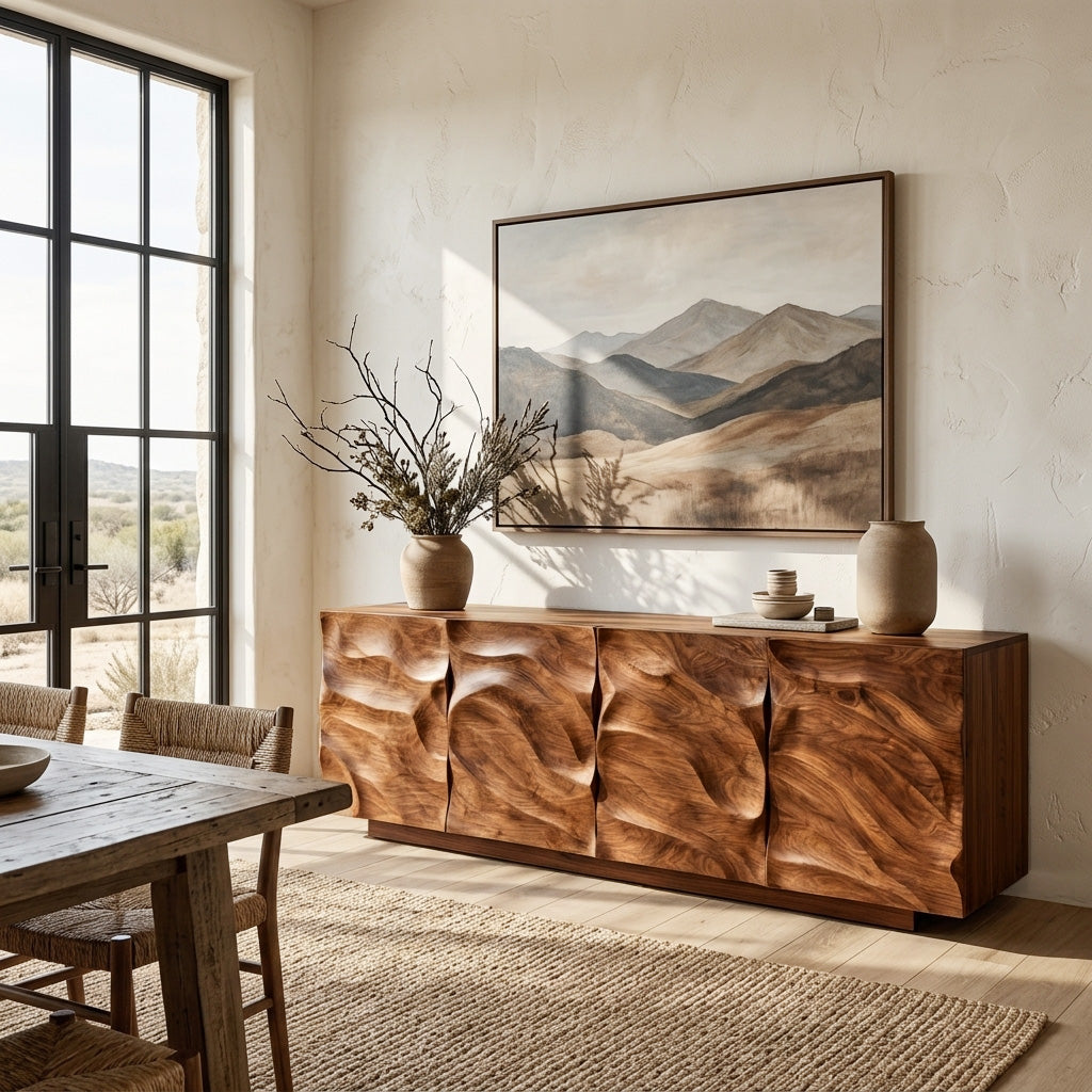 Artistic Carved Wooden Cabinet For Luxury Living Room RTTHHNSD043