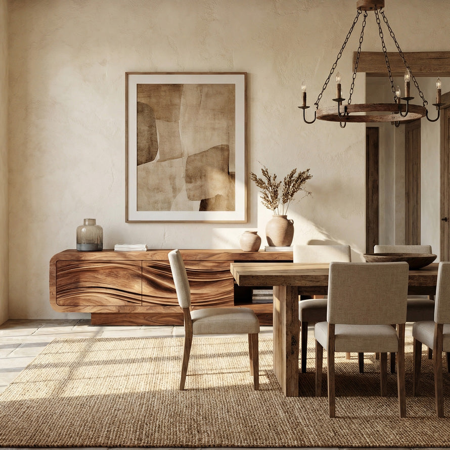 Modern Organic Sculpted Sideboard For Living Room RTTHHNSD025
