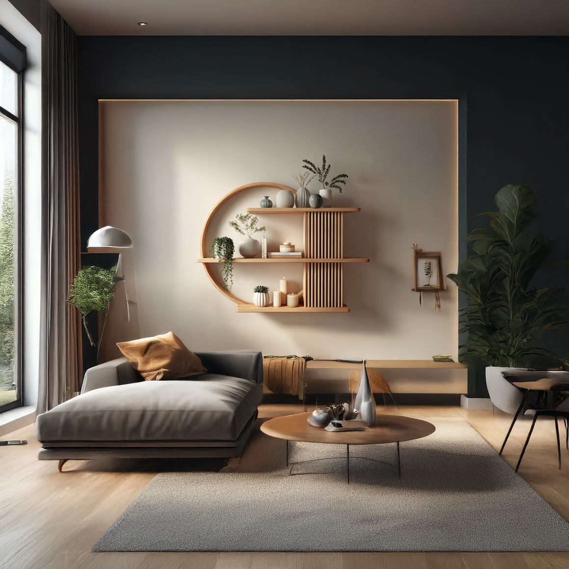 Japandi Minimal Display Shelf Living Room And Reading Room SINLSAFL232