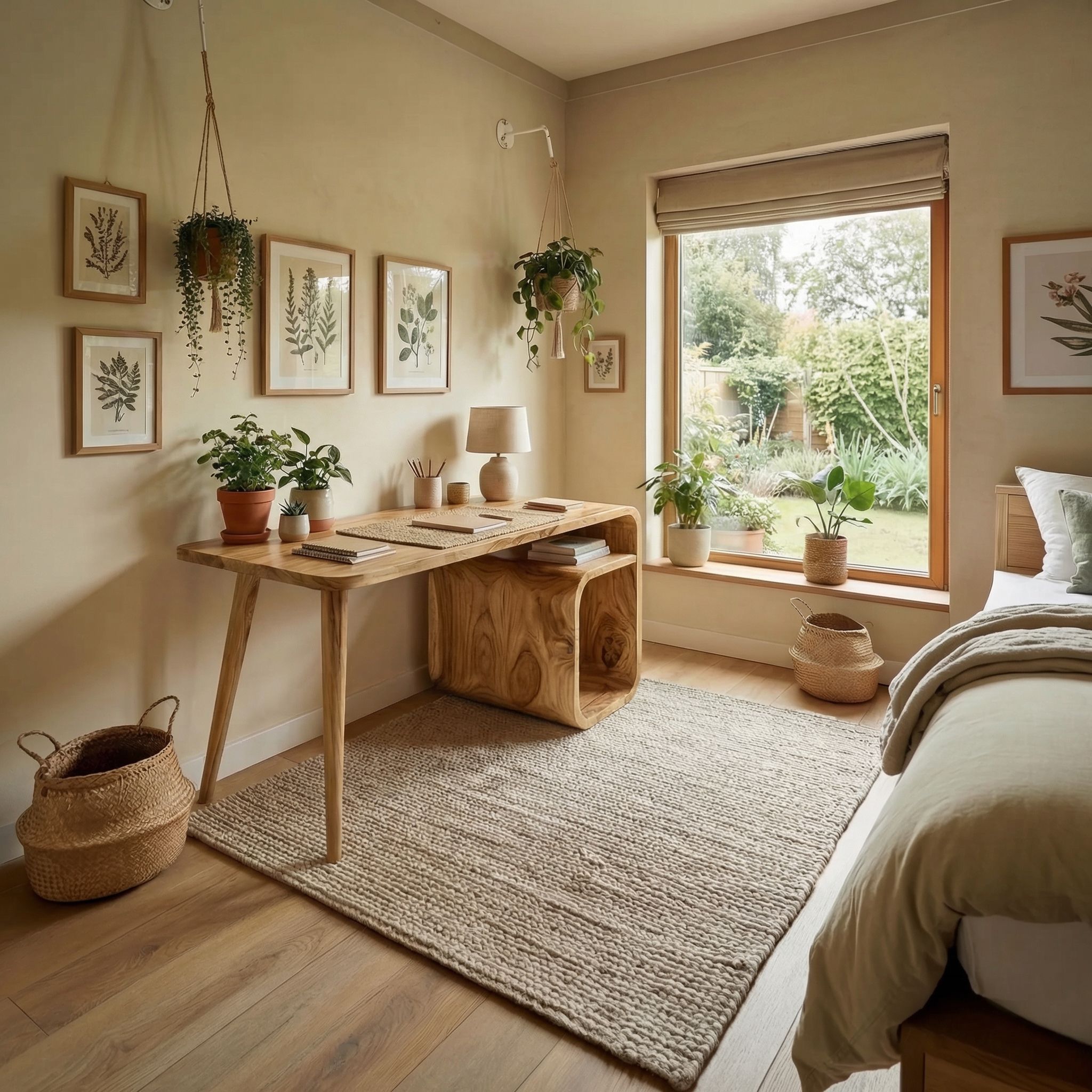 Japandi Writing Desk For Home Office And Bedroom SINLSADK093