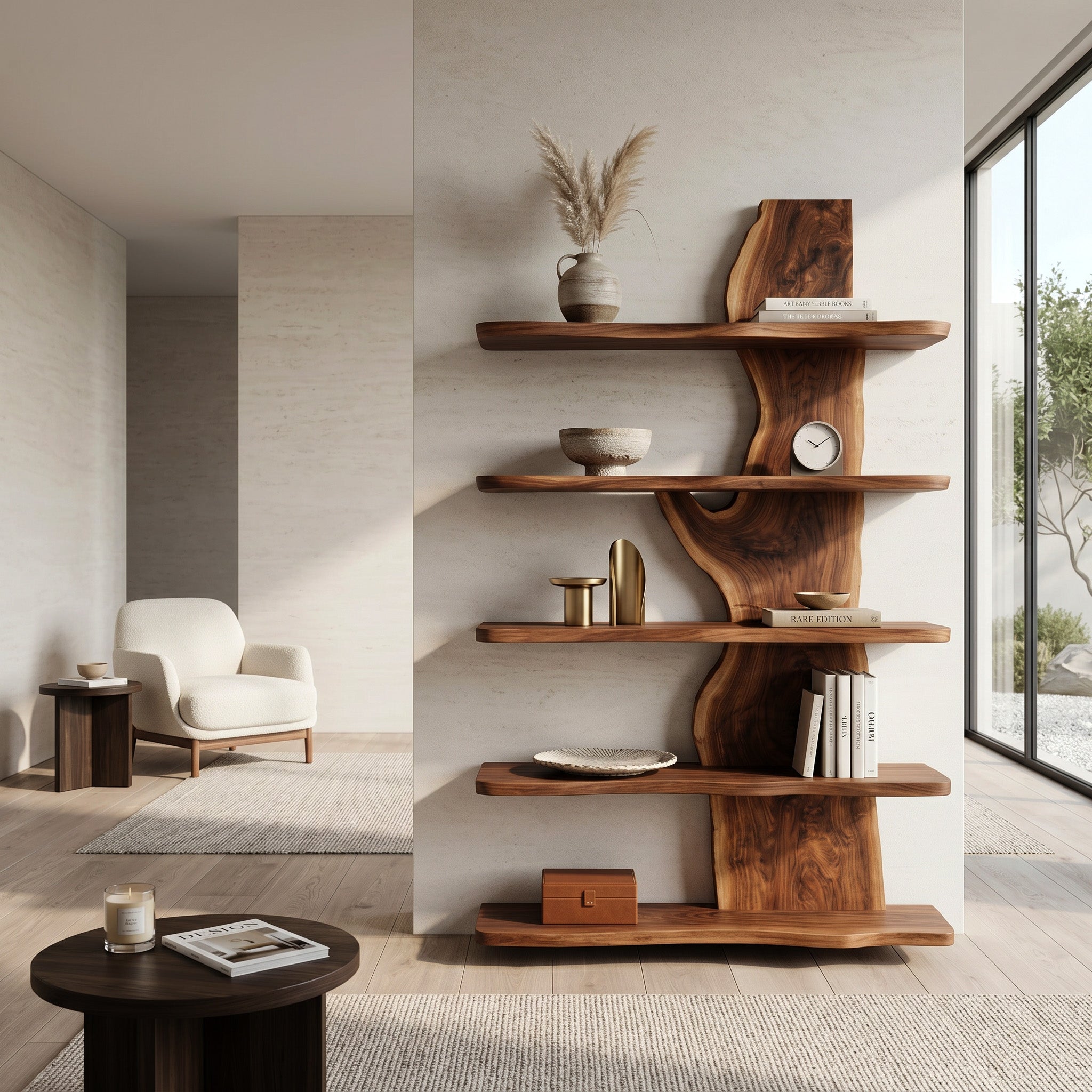 Handcrafted Natural Wood Standing Shelf For Home Storage RTTHHNSS019