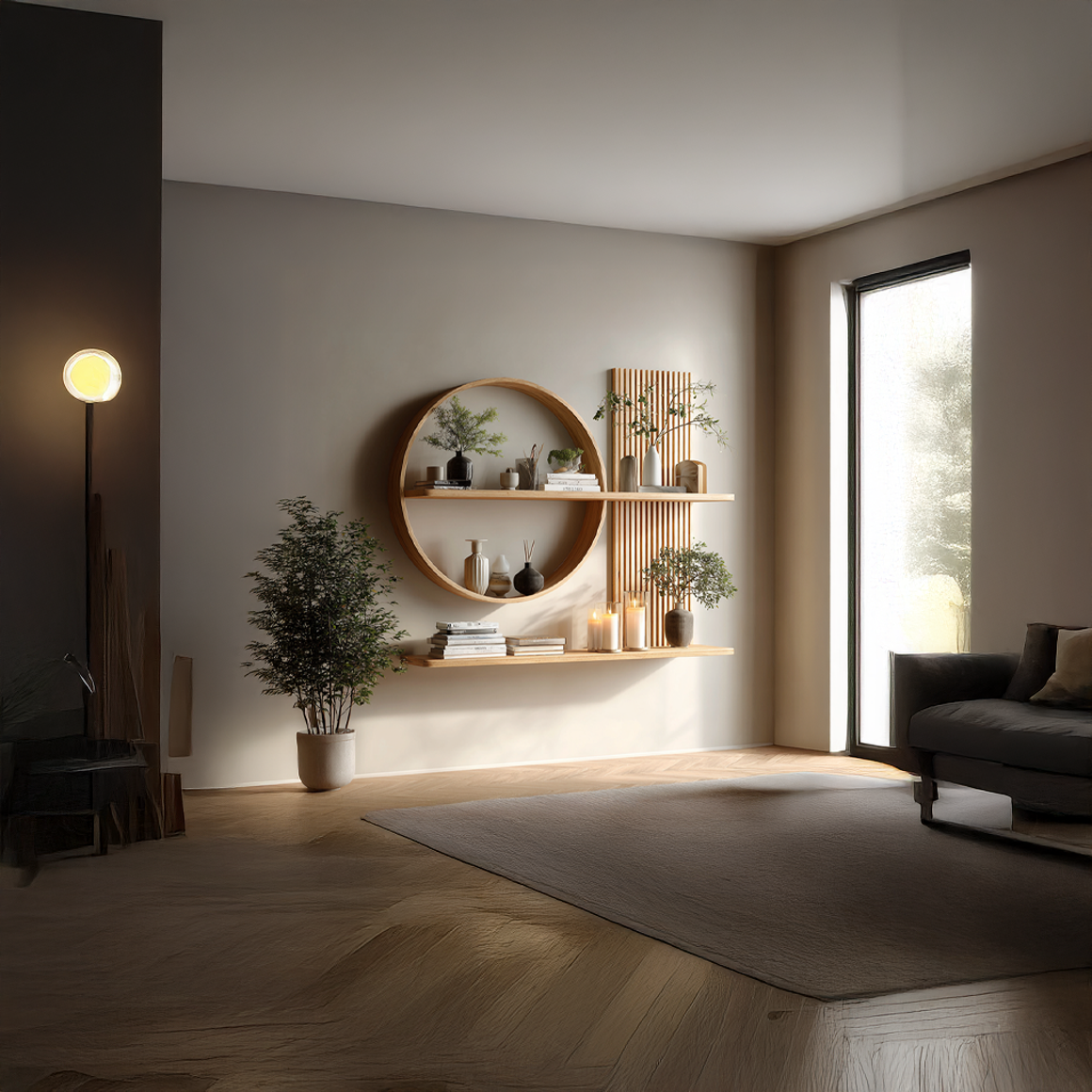 Scandinavian Japanese Wall Decor Shelf Living Room And Natural Room SINLSAFL234