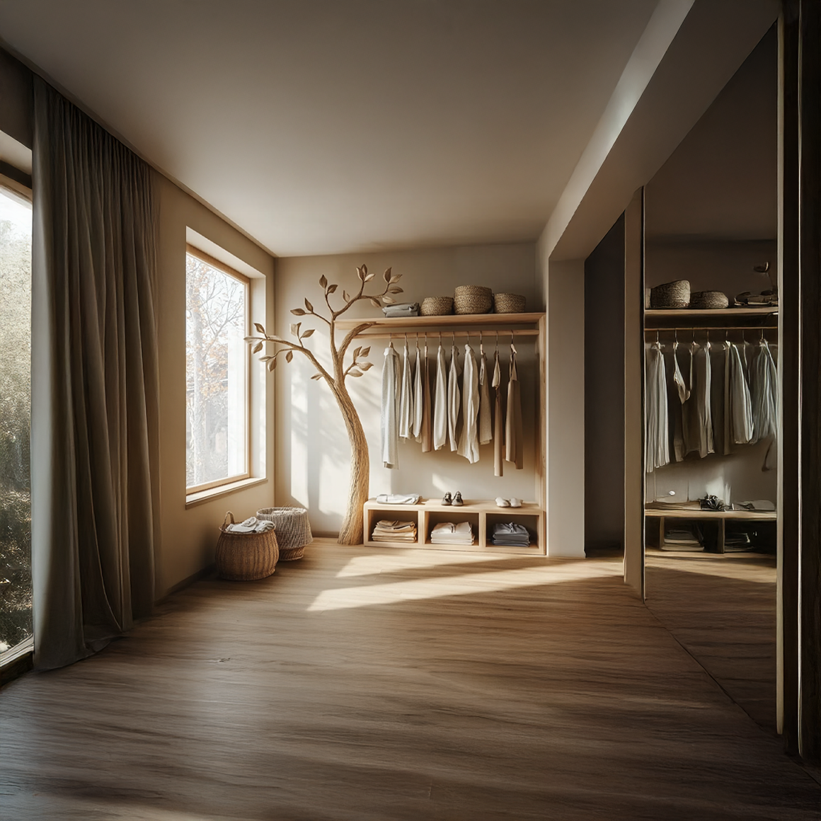 Rustic Tree Coat and Clothing Rack Living Room SINLSATCR036