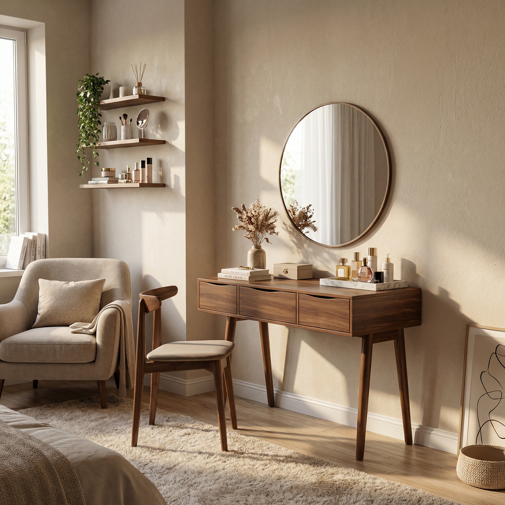 Boho Vanity Table Studio Apartment Makeup Area Dressing Space SILDTTRMV025