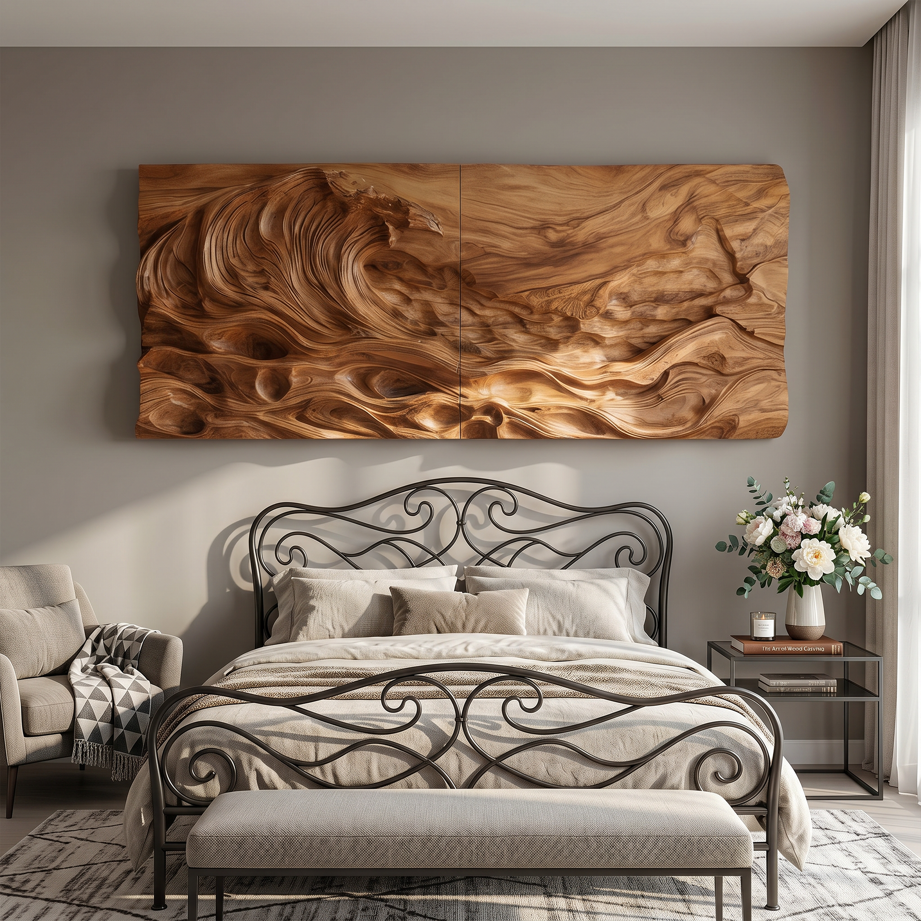 Textured Ocean Wave Wood Wall Art For Luxury Home Decoration SILDTTRWA076