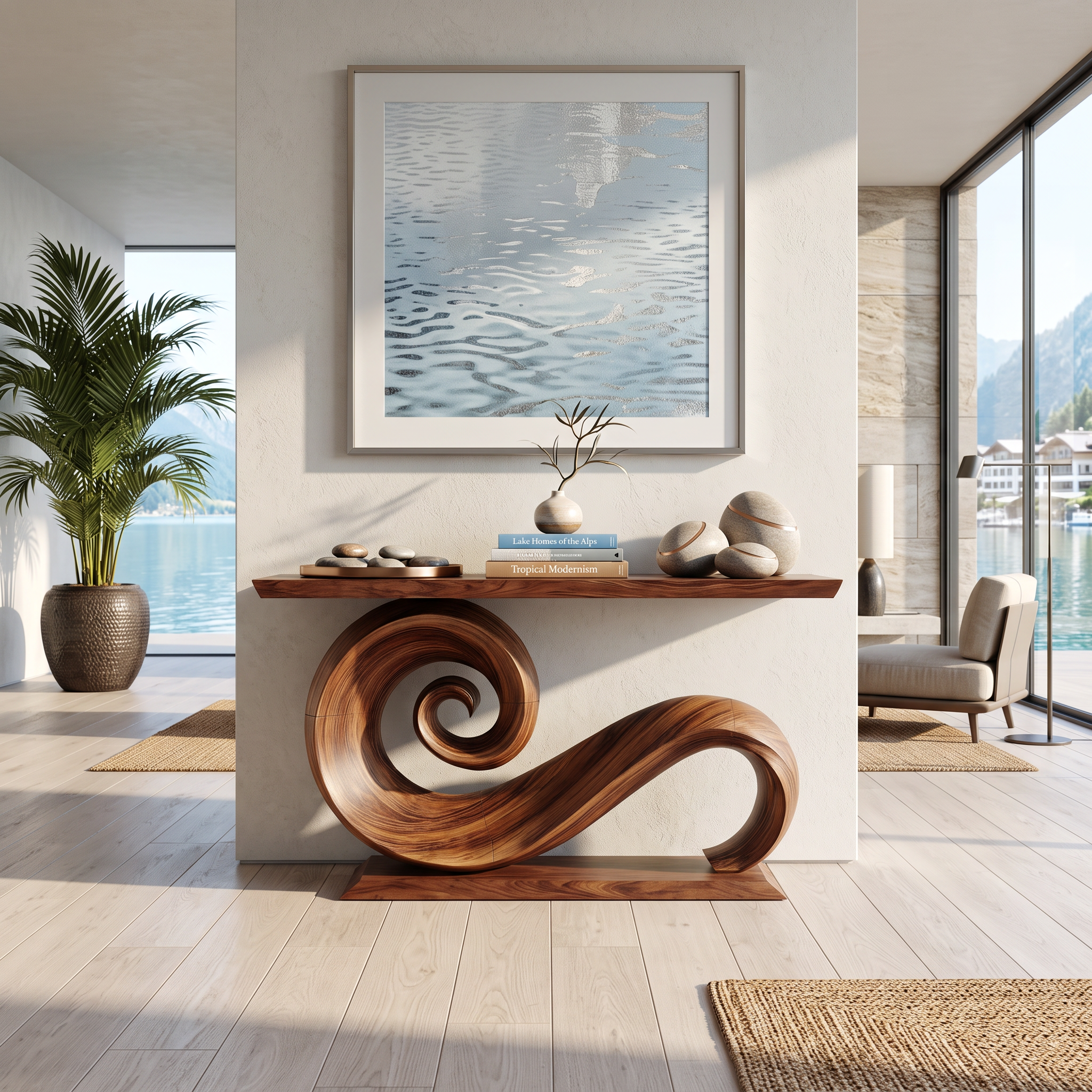 Modern Solid Wood Console Table Organic Live Edge For Entryway Design SILDTTNCS088