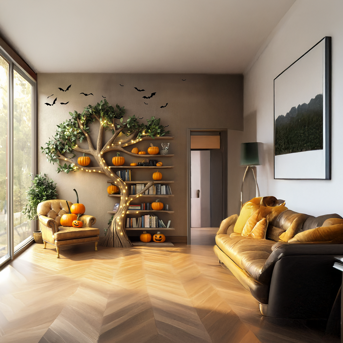 Tree Branch Bookshelf Floating Bookshelf Living Room Halloween SINLSAHW005