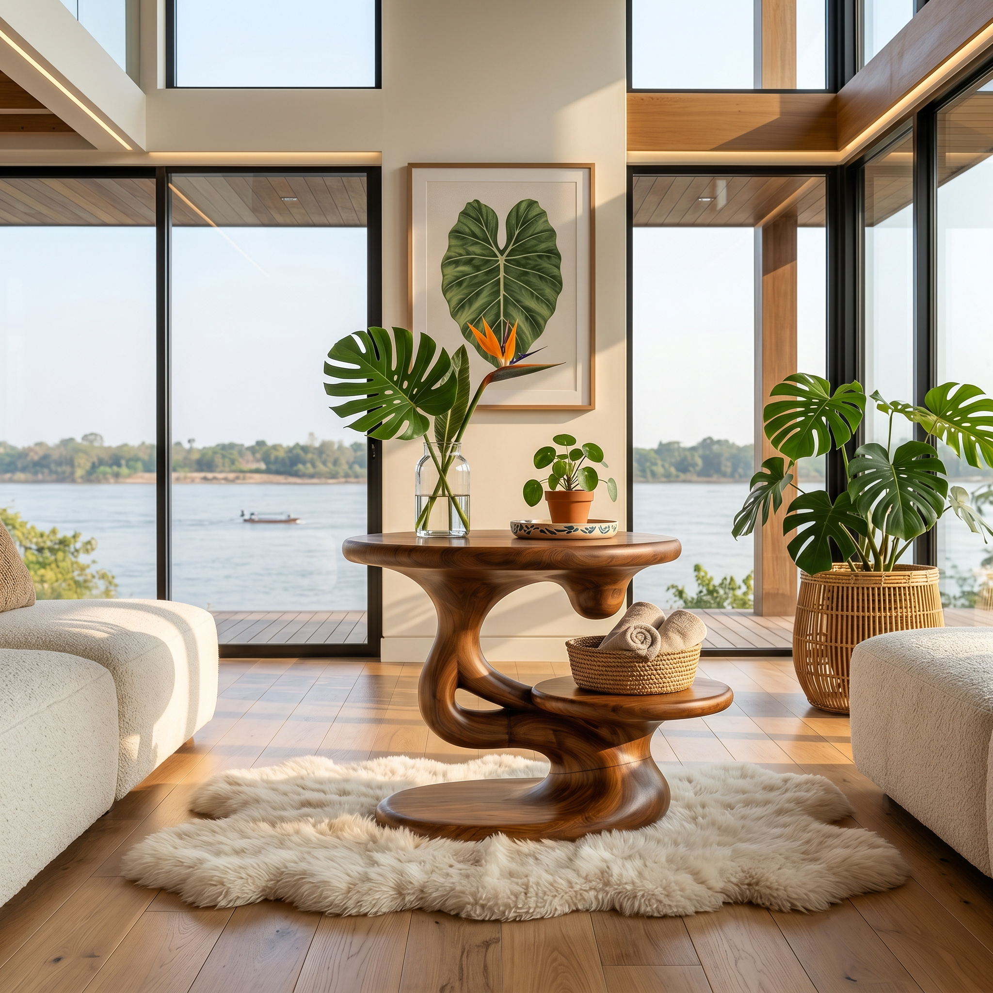 Contemporary Floating Side Table Mountain Retreat SILDTTRSTA028