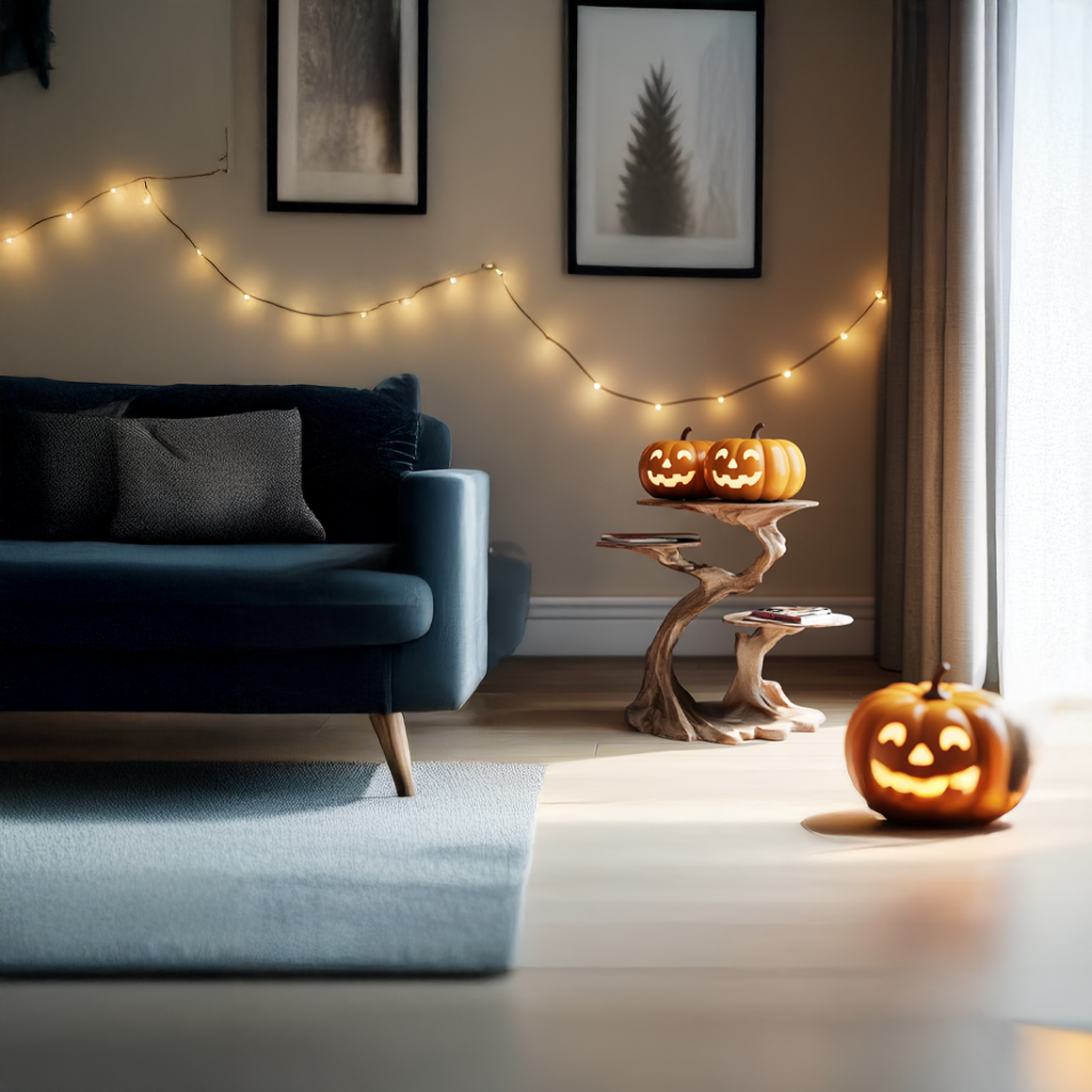 Rustic Branch End Table Bedroom Halloween SINLSAHW024