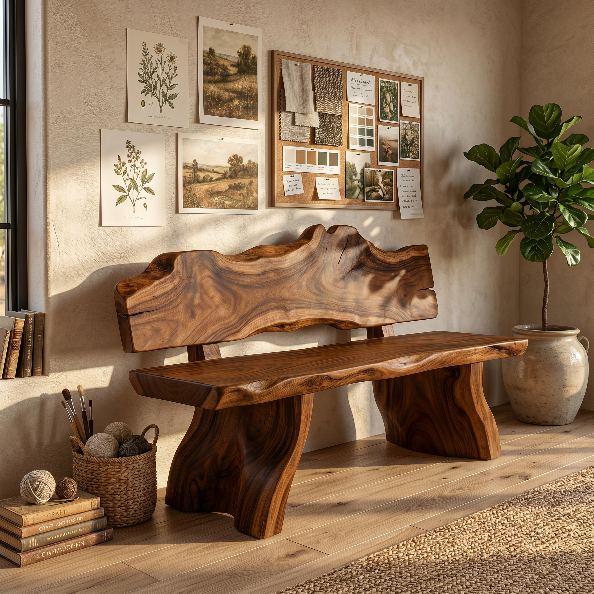 Rustic Live Edge Bench Contemporary Foyer SILDTTRBEN054