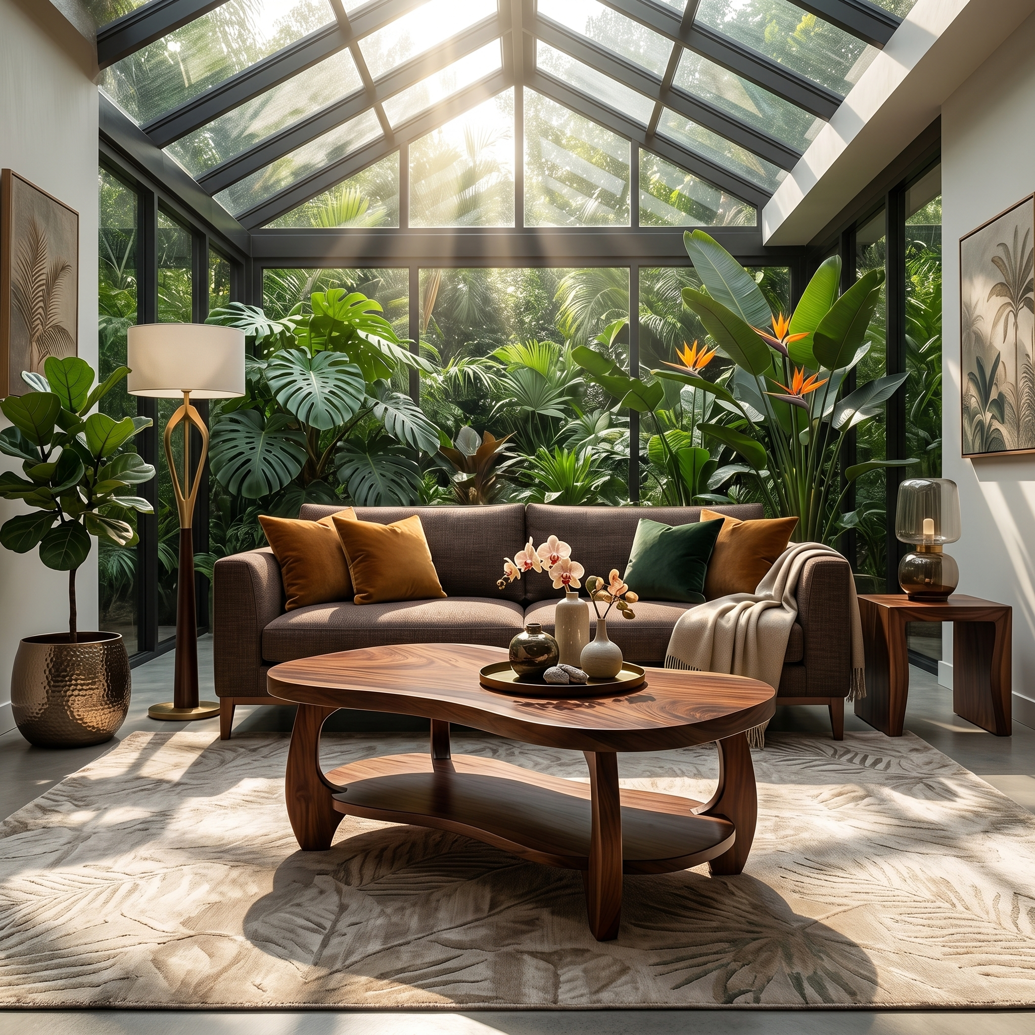 Tropical Oval Coffee Table For Living Room SILDTTRCF122