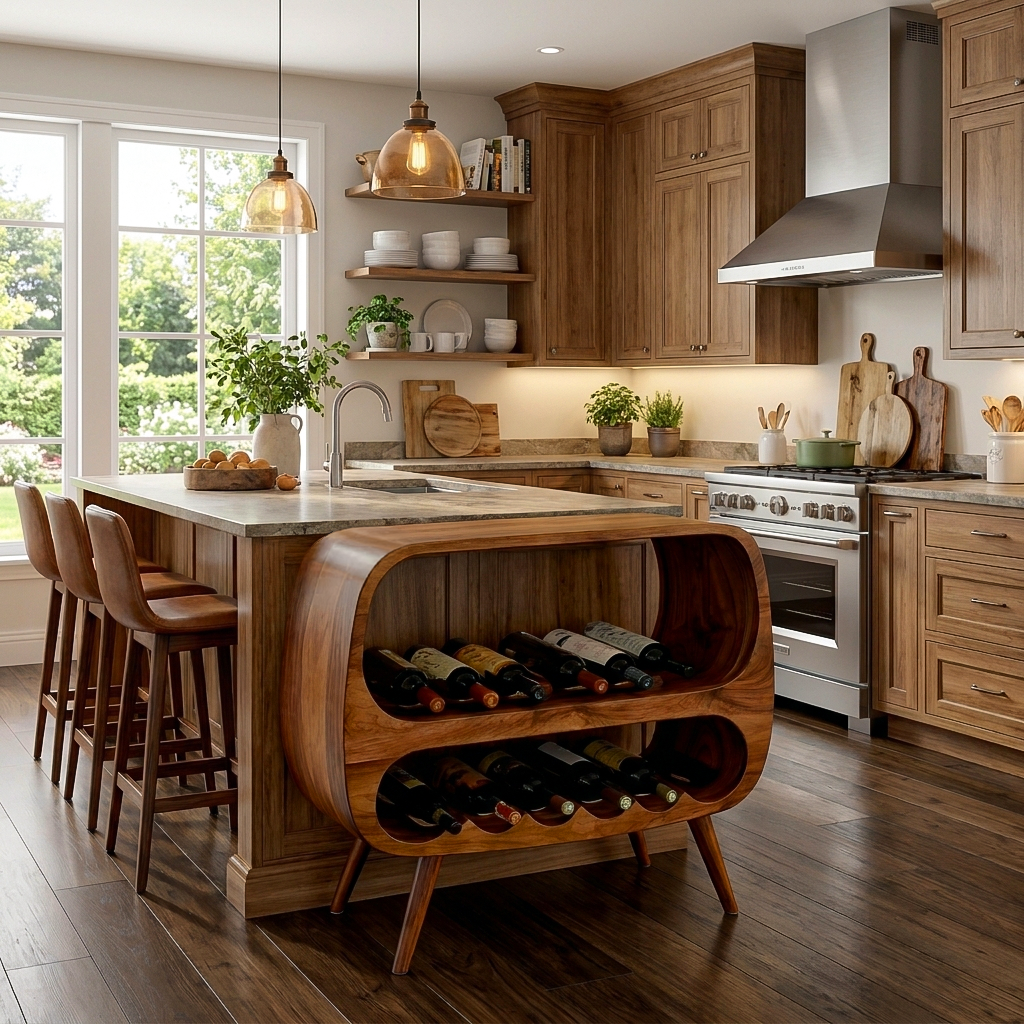 Functional Wine Storage With 2 Tiers For Bar Corner RTTHTTBCA040