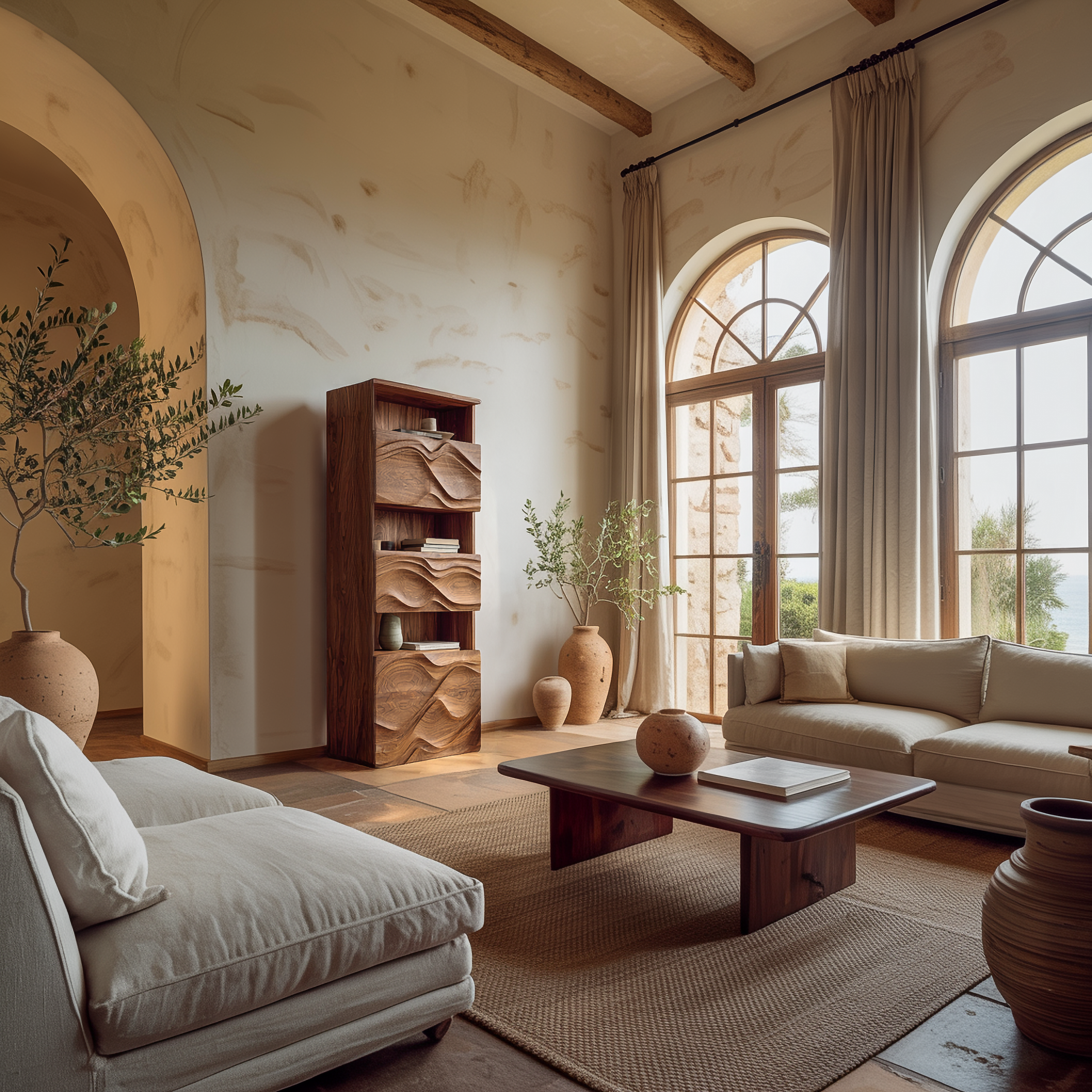 Organic Modern Tall Storage Cabinet For Living Room And Bedroom SINLSASC438