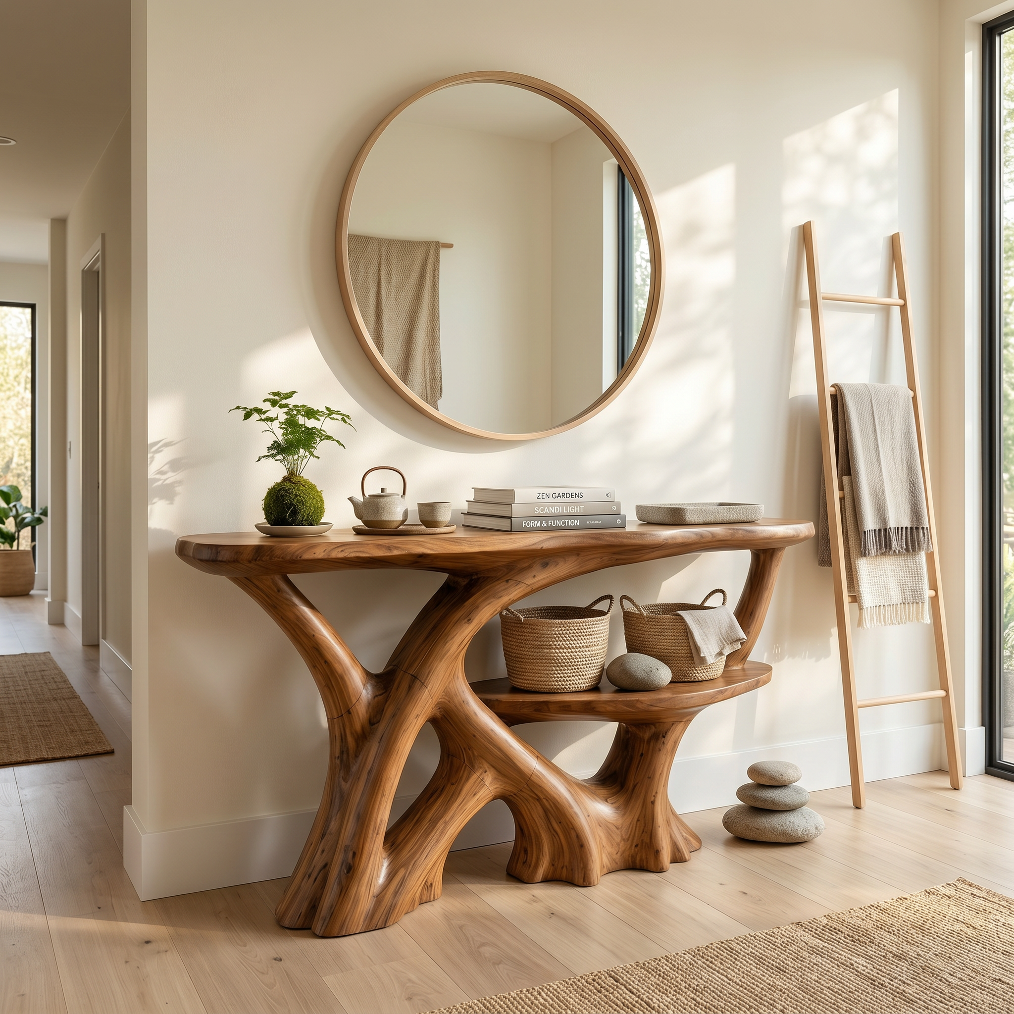 Organic Root Base Console Table Luxury Entryway SILDTTRCS077