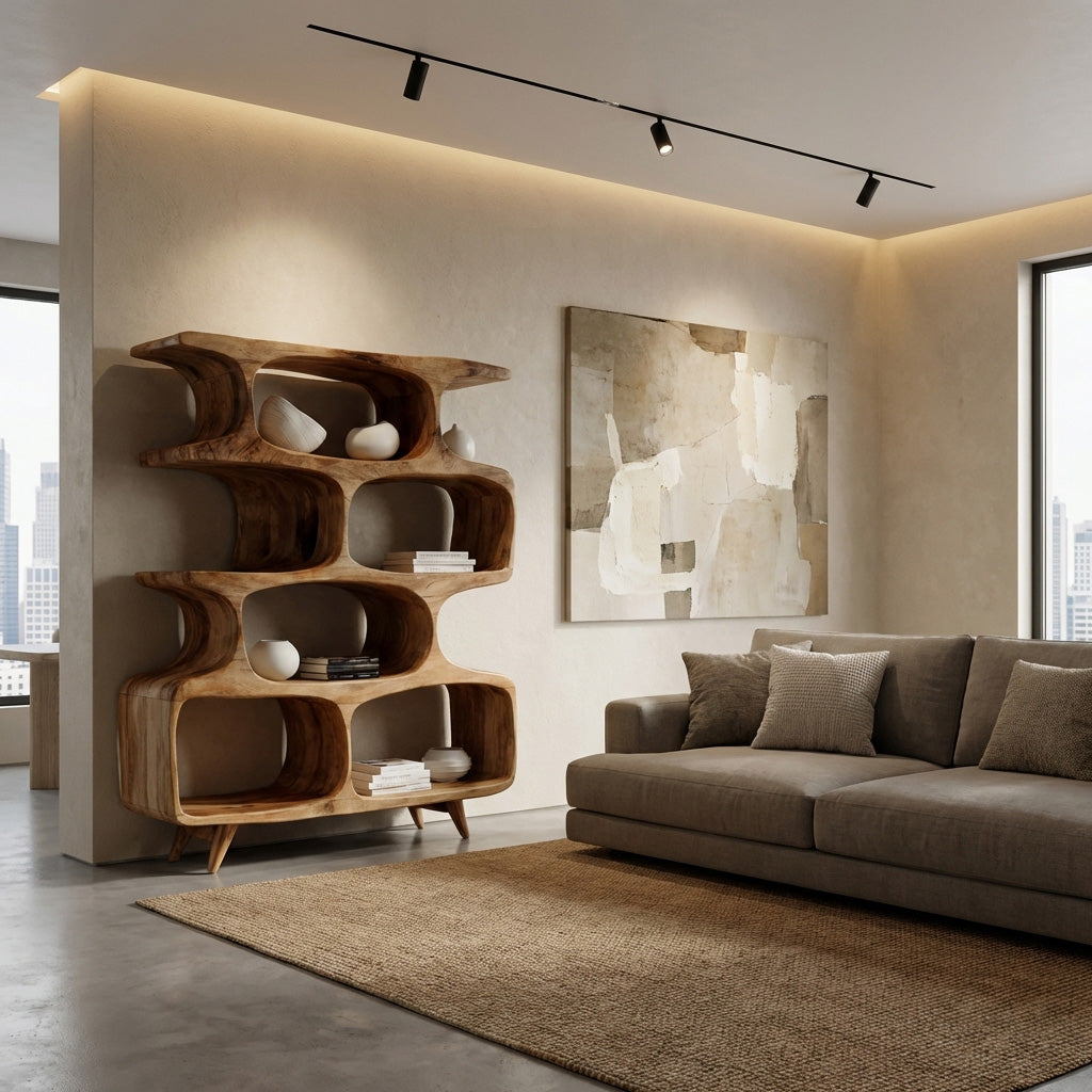 Modern Open Wooden Bookshelf For Beach House RTTHHNBS137