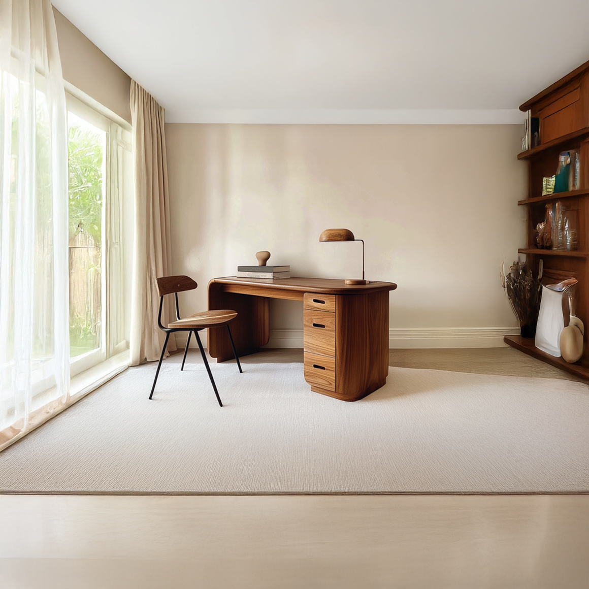 Mid Century Soft Modern Work Desk Bedroom And Home Office SINLSADK053