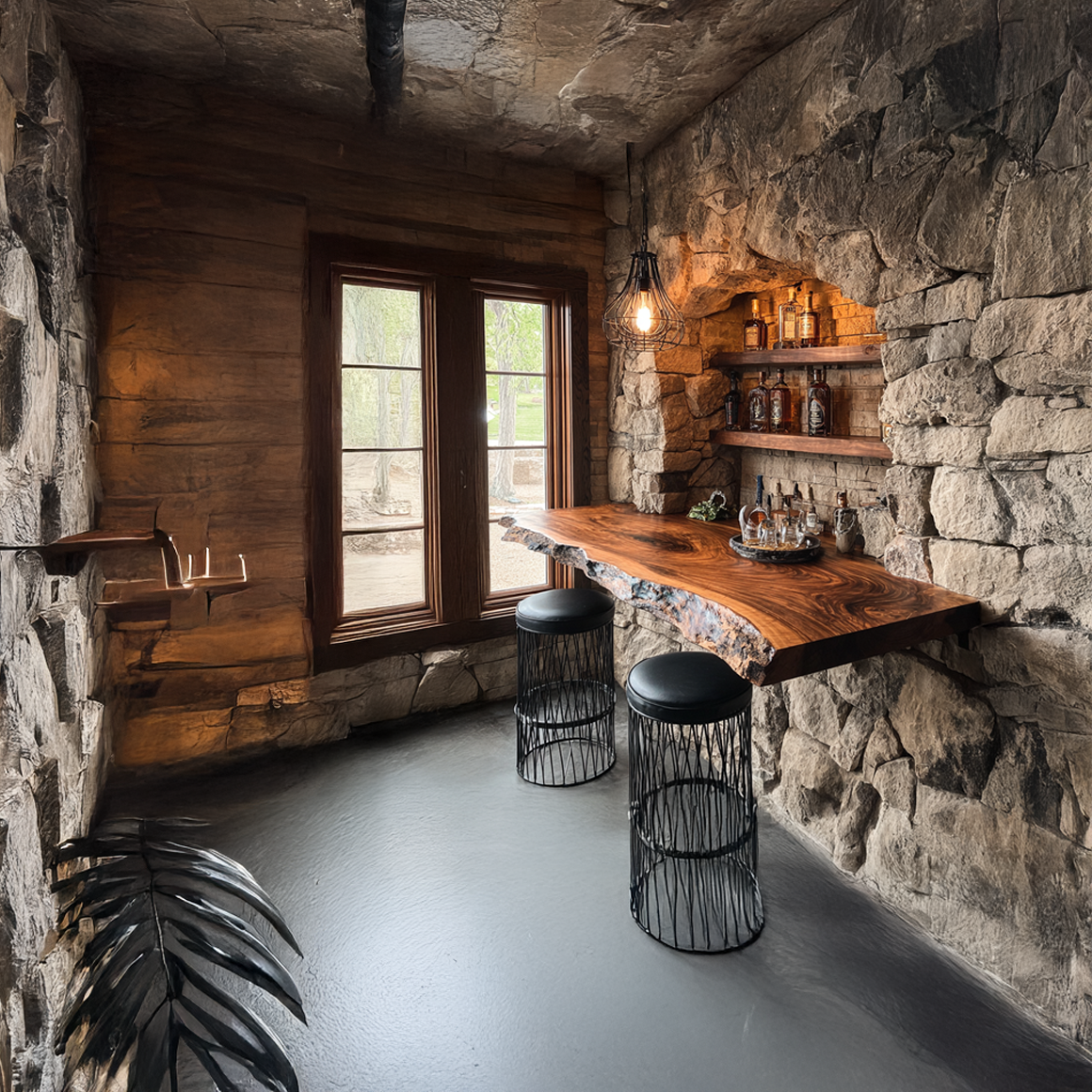 Rustic Live Edge Floating Shelf Bar Countertop Display SINLSAFL172