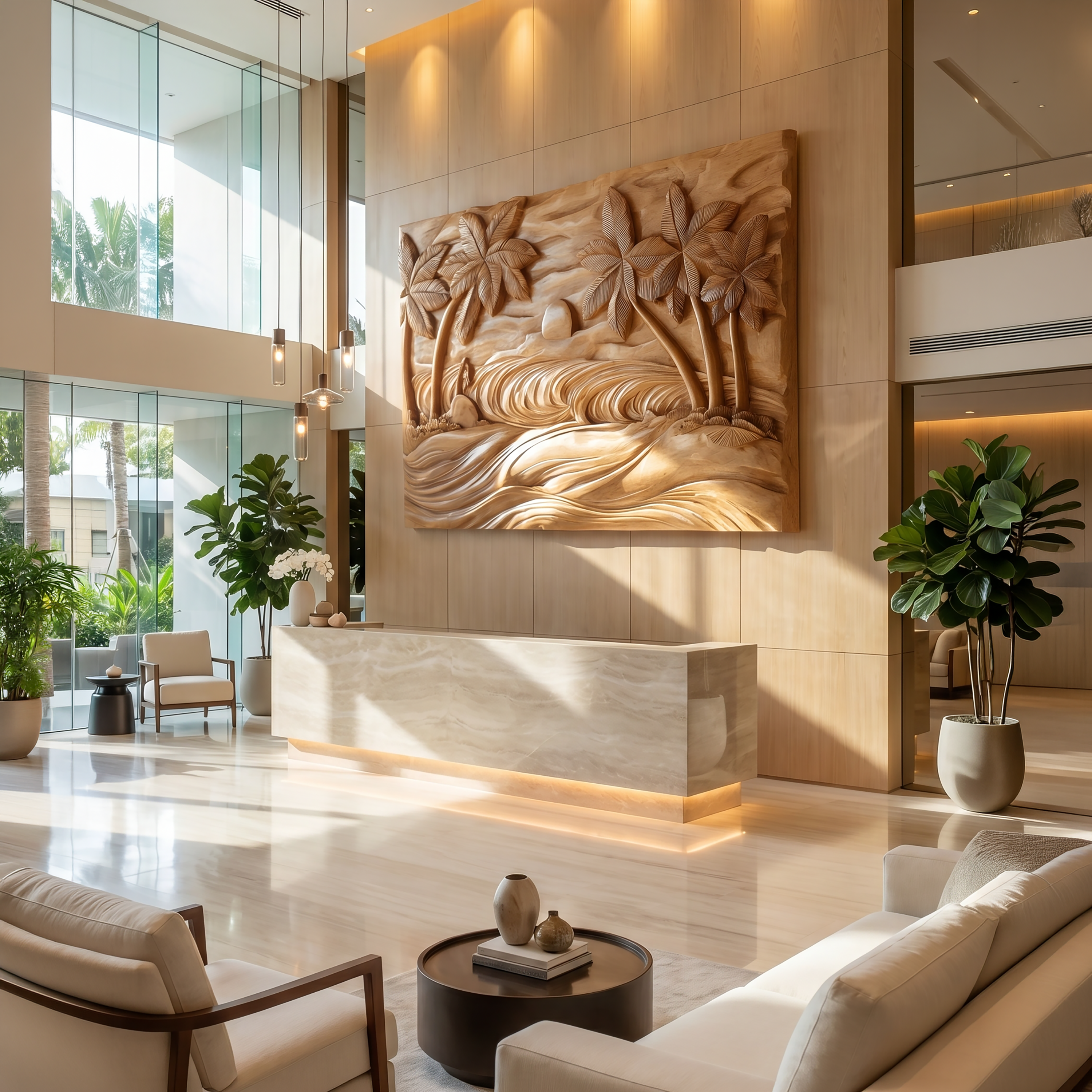 Round Ocean Wave Wood Wall Art For Luxury Coastal Interiors SILDTTRWA068