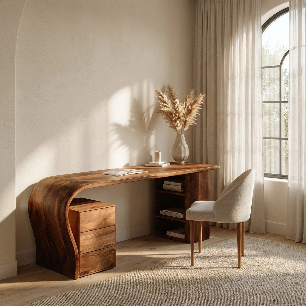 Contemporary Writing Desk With Open Shelf For Home Office RTTHHNDE100