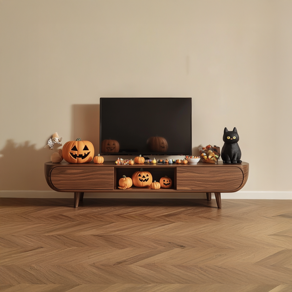 Mid Century Tv Stand Cabinet Living Room Halloween Decor SINLSASC227