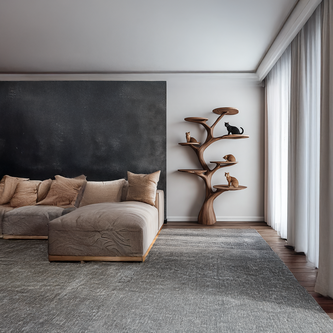 Rustic Cat Tree Furniture Minimalist Living Room SINLSATT070