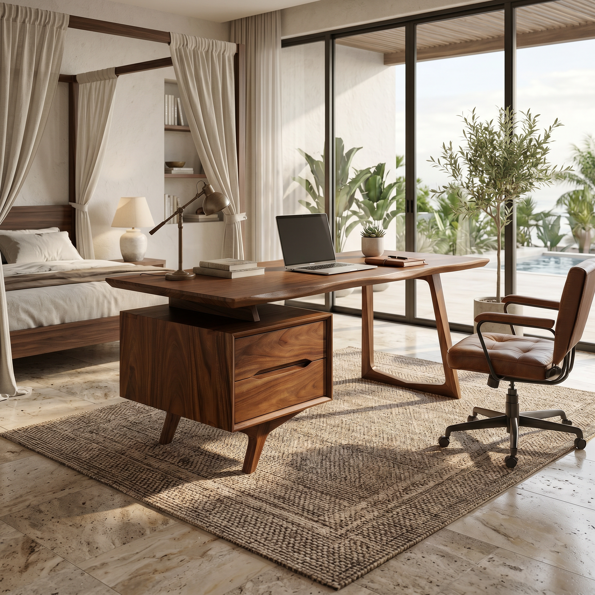 Contemporary Dual Pedestal Executive Desk Luxury Office SILDTTRDE037