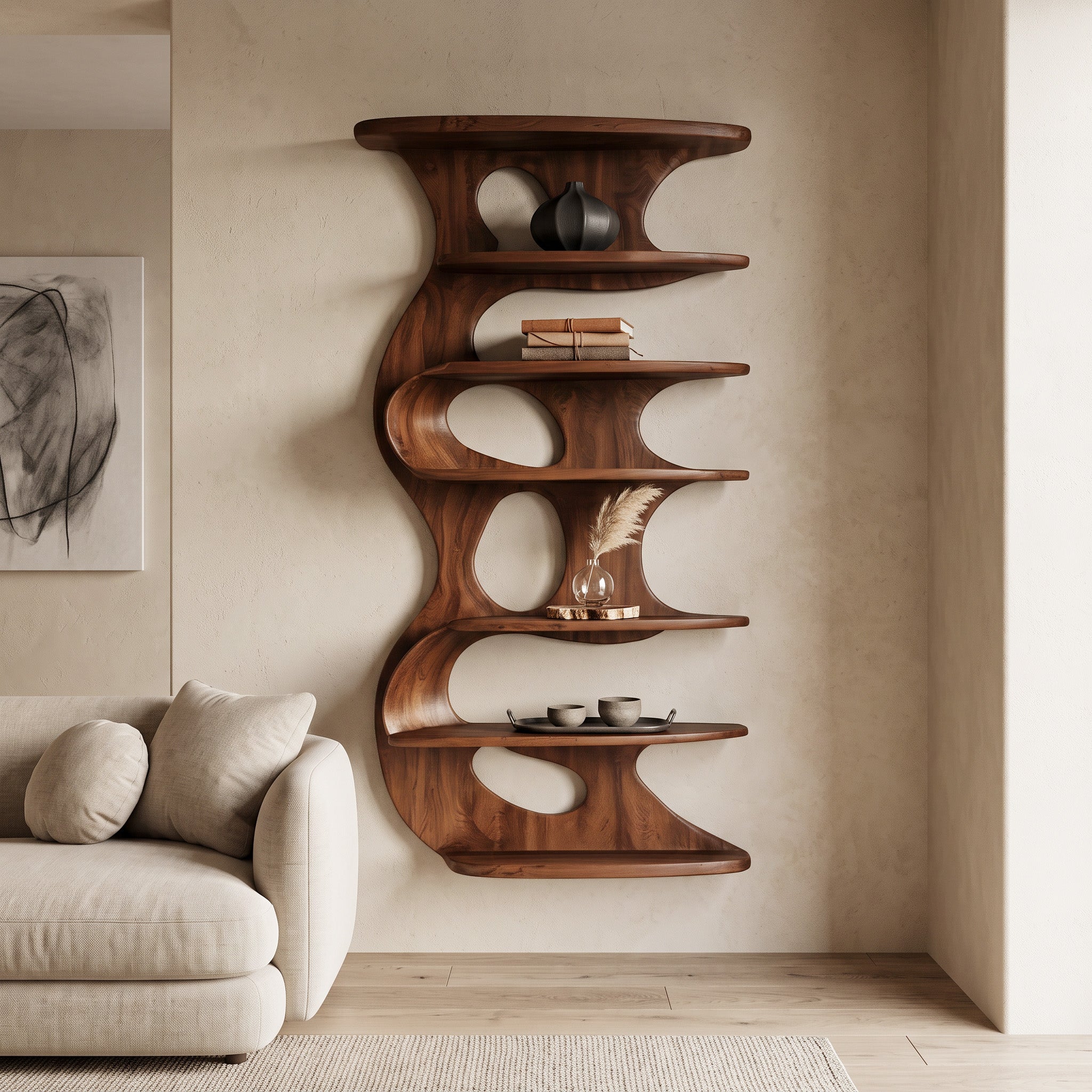 Modern Wall Mounted Bookshelf For Living Room SITHHNFL020