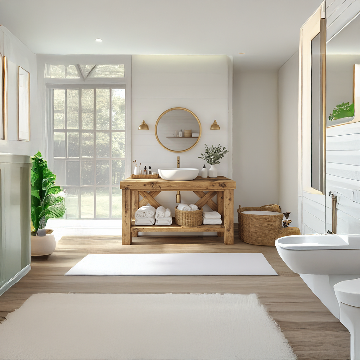 Rustic Bathroom Vanity Table Natural Wood Country Bathroom Style SINLSABRV201