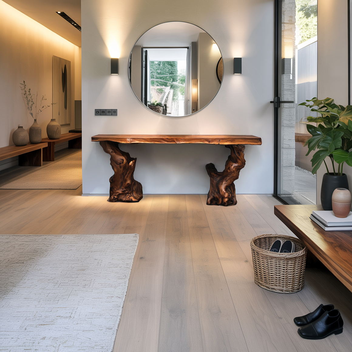 Mid Century Console Table Sculptural Wave Base Studio Apartment SINLSACS382