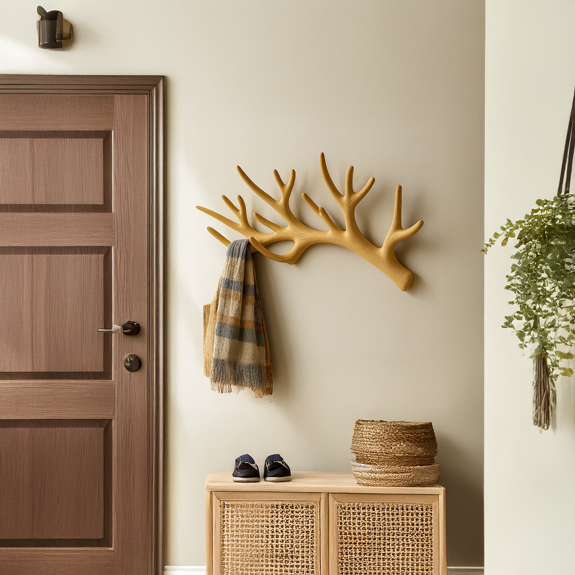 Rustic Antler Wall Rack Farmhouse Decor SINLSATCR023