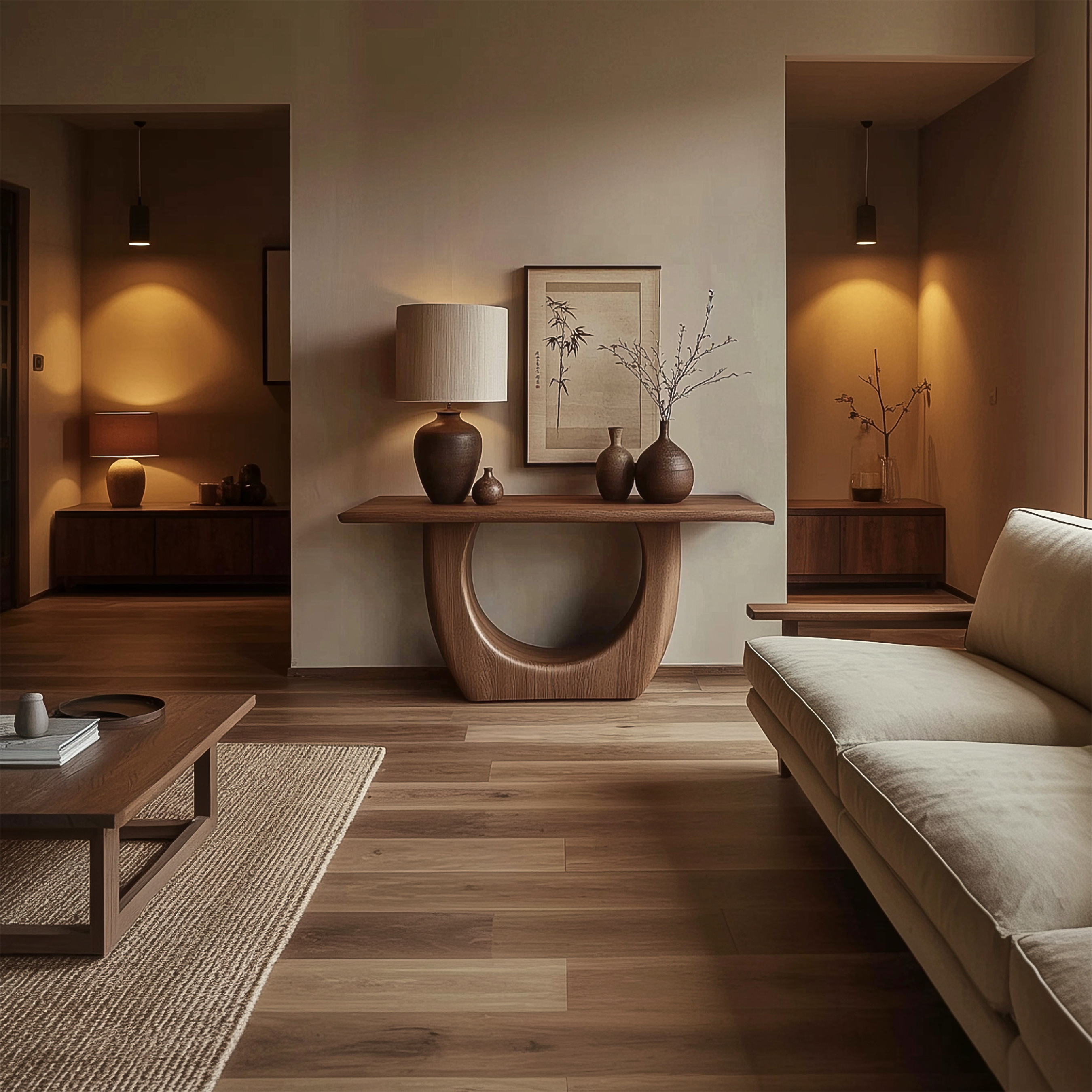 Sculptural Modern Console Table Living Room And Entryway SINLSACS429