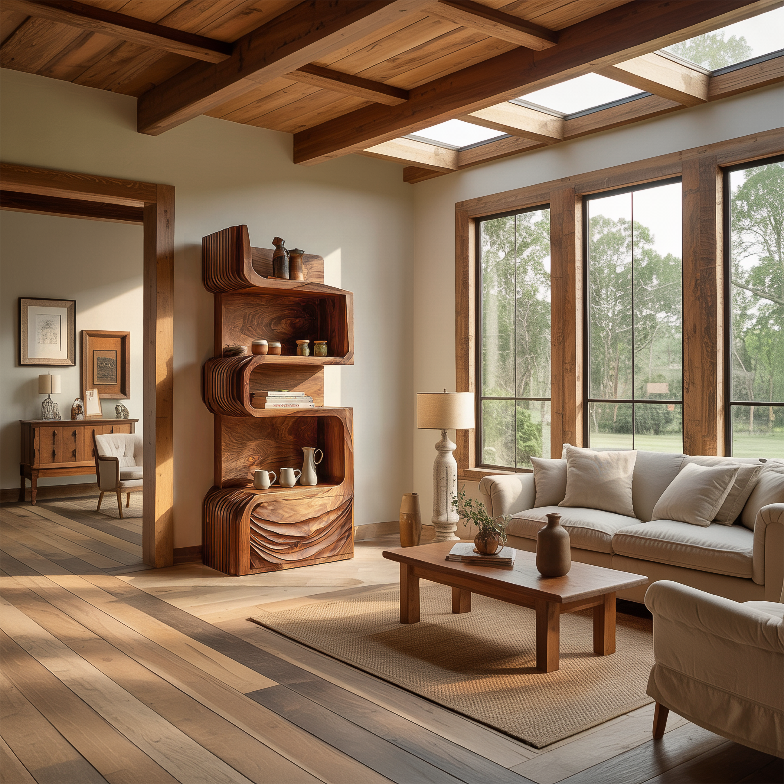 Organic Modern Accent Storage Cabinet Shelves For Living Room SINLSASC443