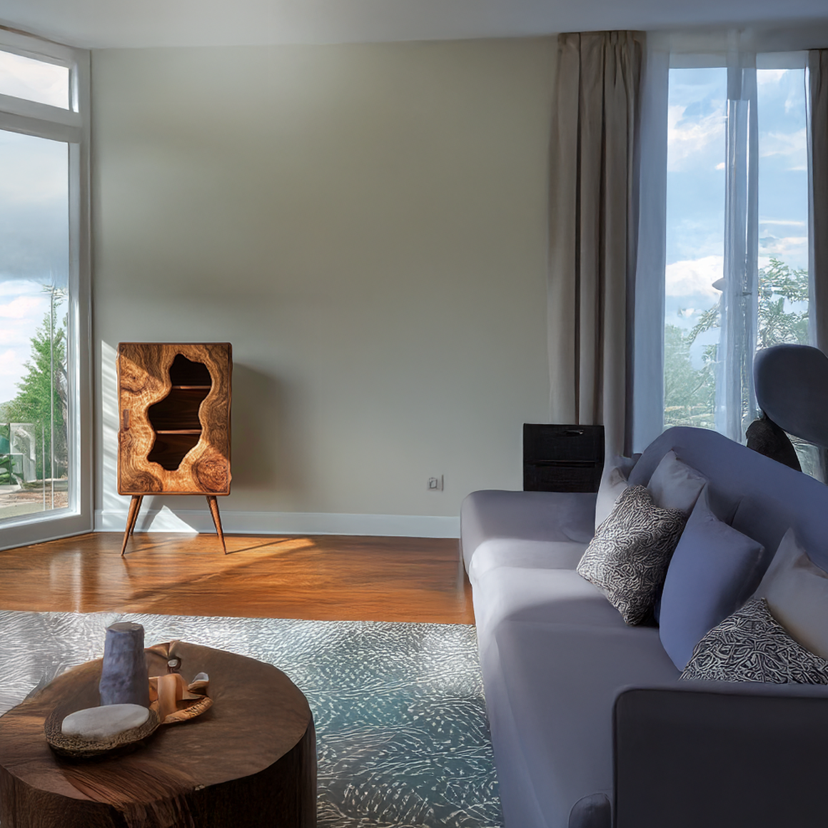 Mid Century Organic Modern Cabinet Living Room Or Bedroom SINLSASC244