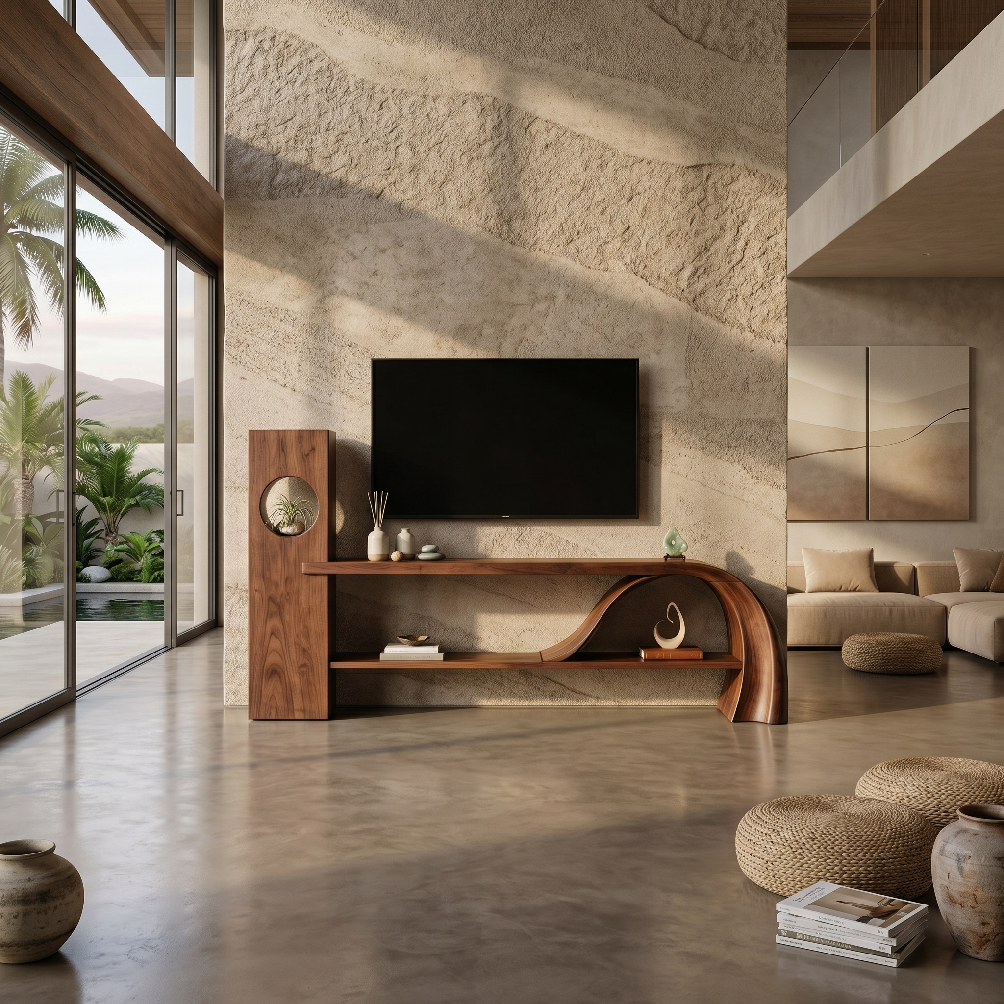 Minimalist Organic TV Stand For Apartment Interior Design SILDTTNTVC155
