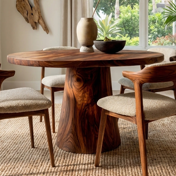 Minimalist Wooden Sculptural Dining Table For Dining Room RTTHHNDN056