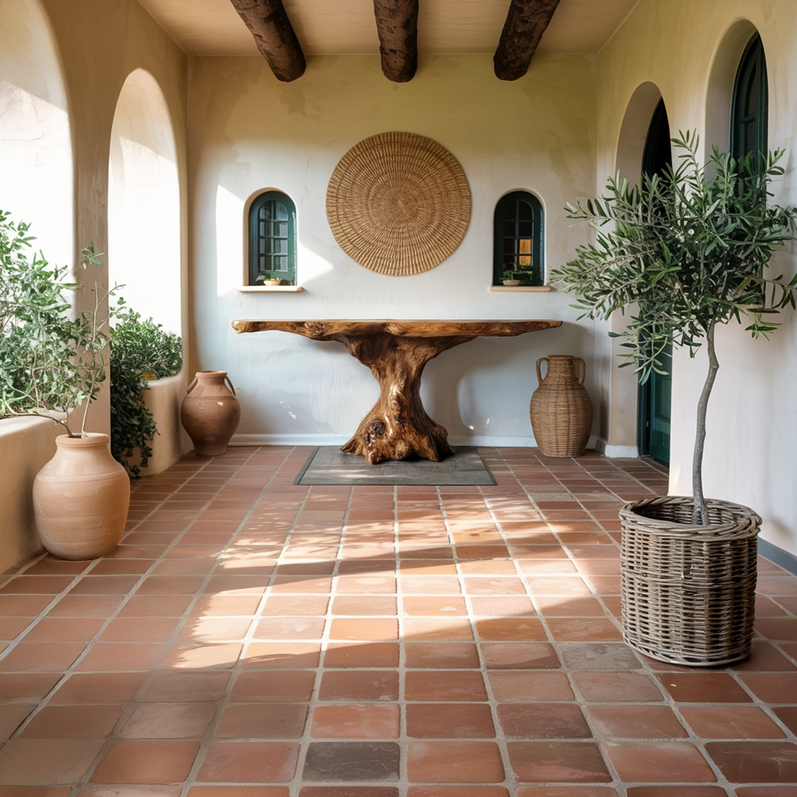 Rustic Console Table Organic Wood Slab Artist Studio SINLSACS383