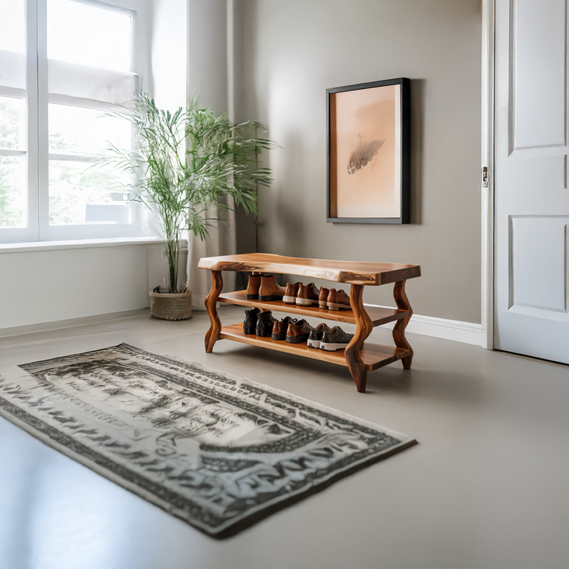 Artisan Rustic Shoe Bench Hallway And Living Room SINLSASB078