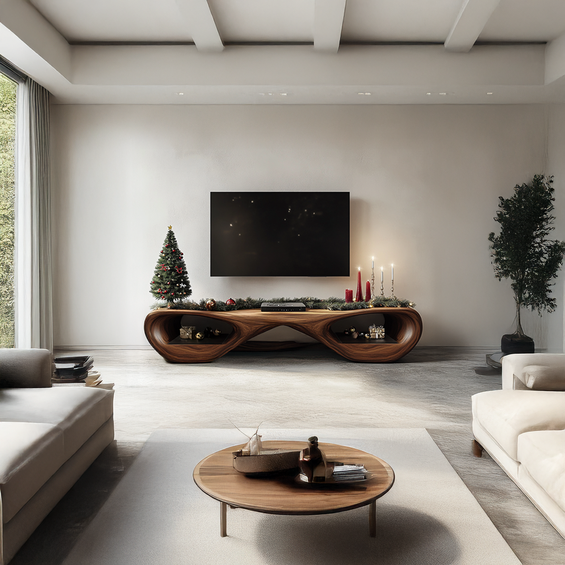 Rustic Christmas TV Stand Console Living Room Or Bedroom SINLSASC224
