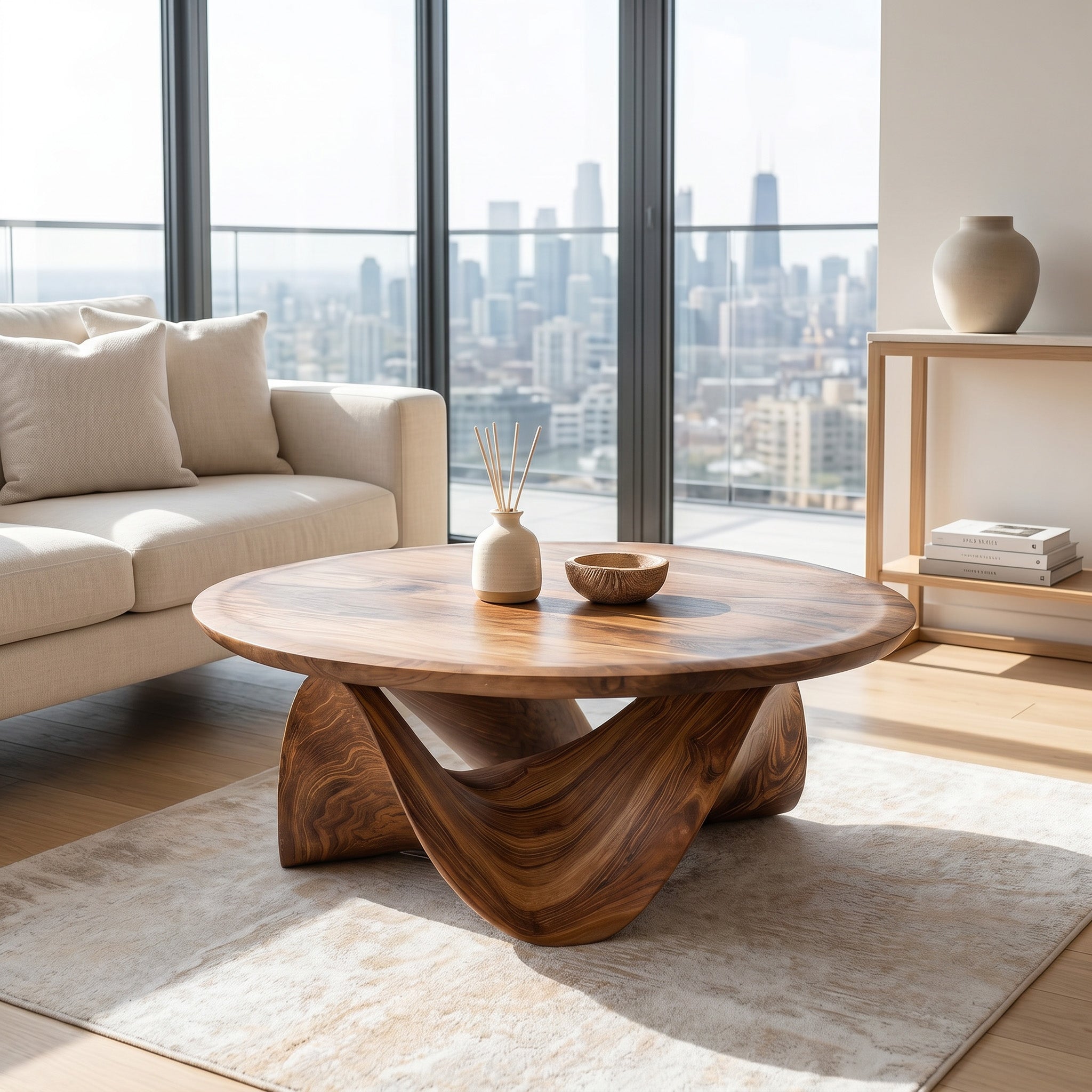 Sculptural Round Coffee Table For Holiday Decor SITHHNCM001