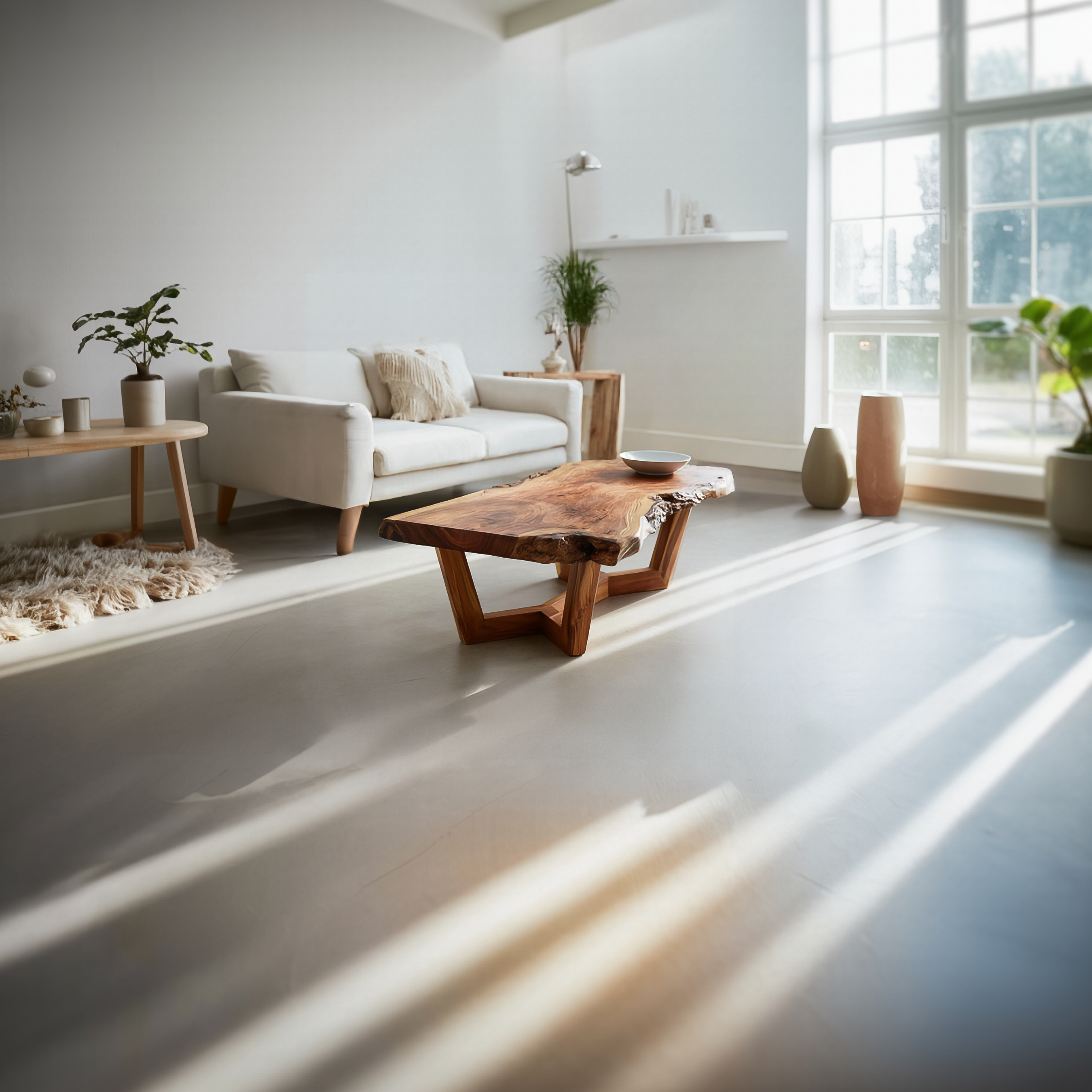 Mid Century Live Edge Coffee Table Living Room SINLSACF267