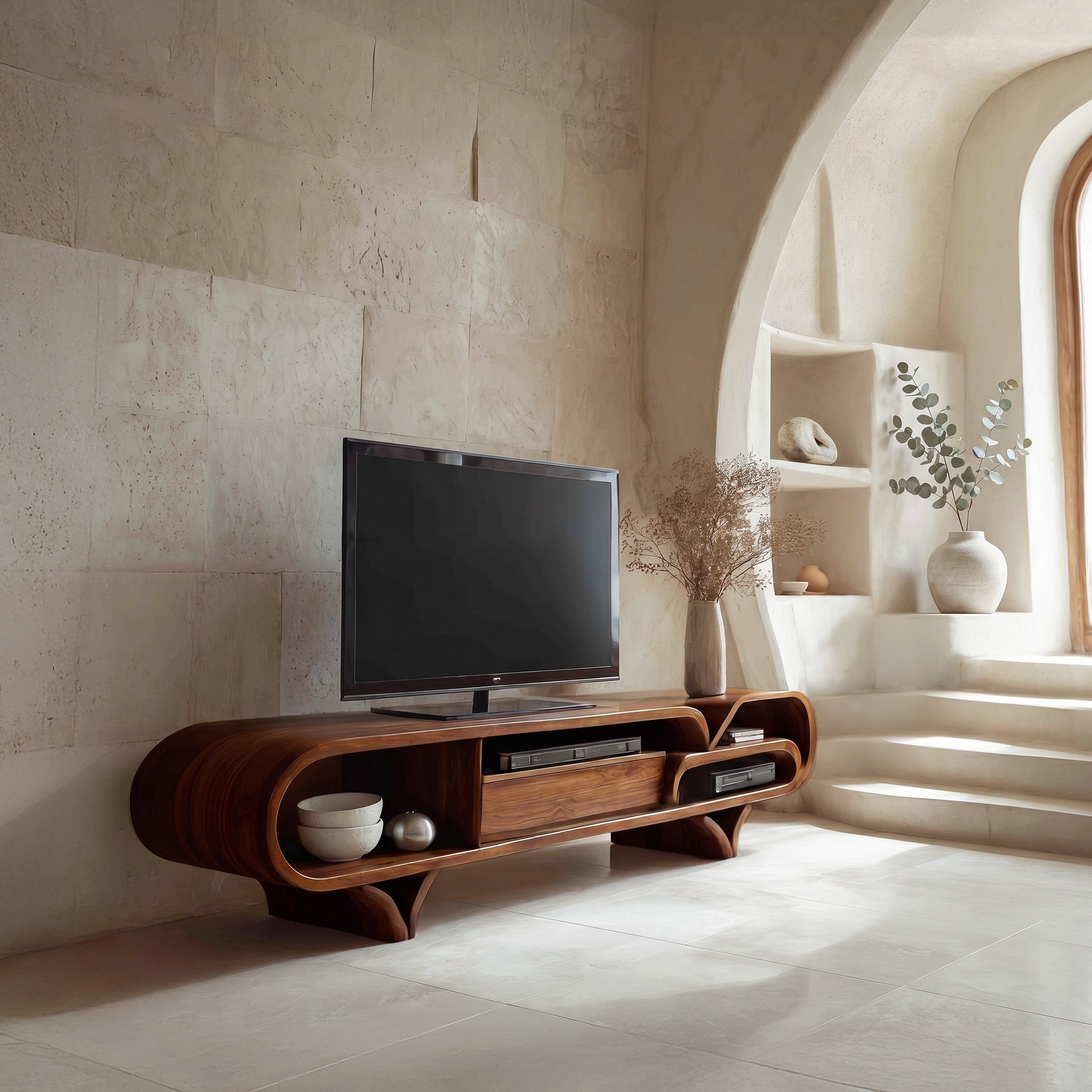 Mediterranean Modern Wooden TV Stand For Living Room RTTHHNTVC110