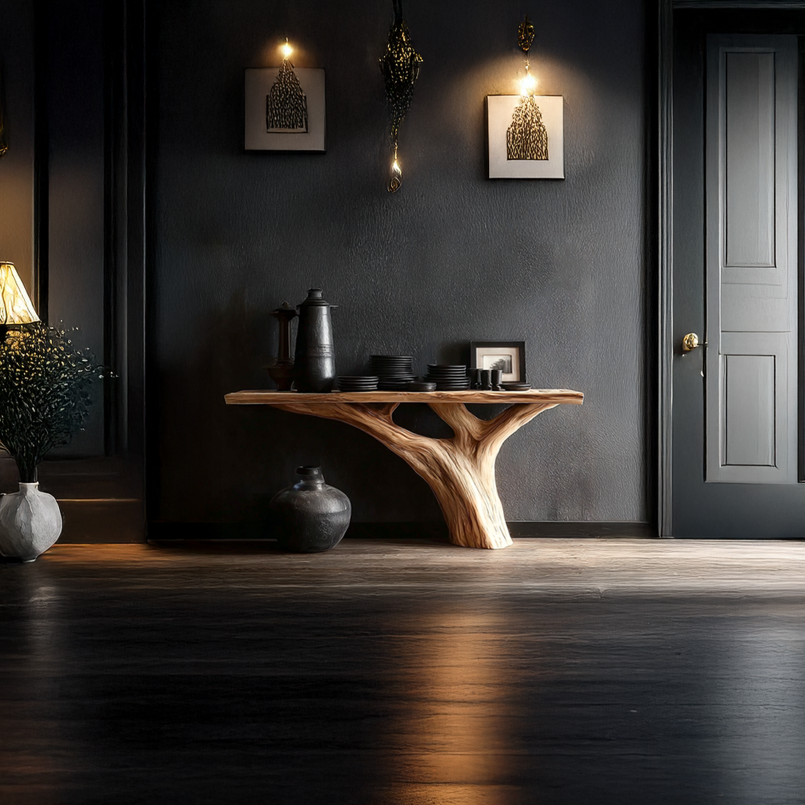 Rustic Tree Console Table Accent Hallway Or Living Room SINLSACS267