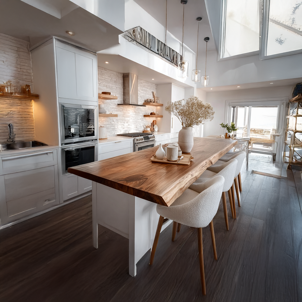 Rustic Scandinavian Kitchen Island Kitchen Or Dining Space SINLSAKI005