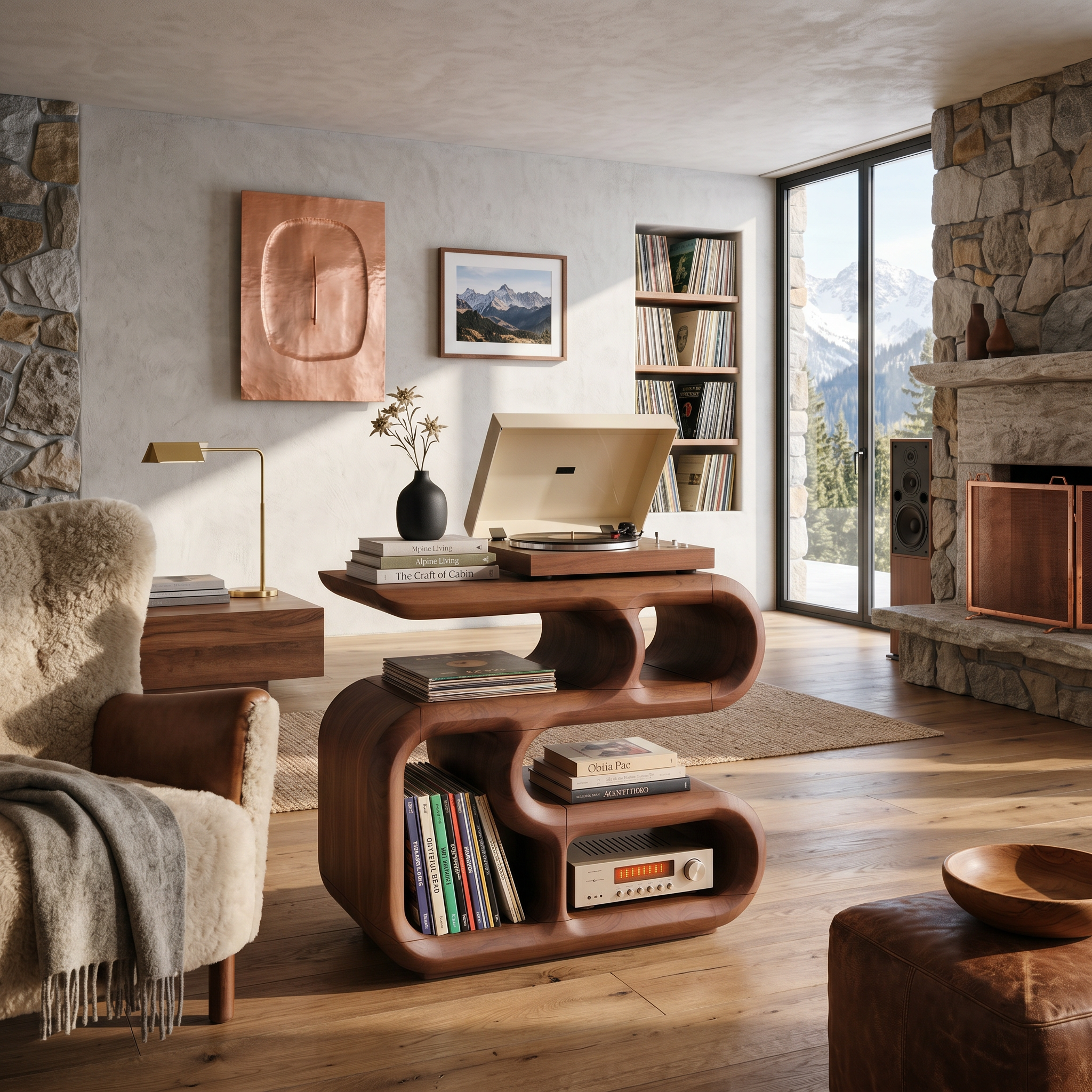 Minimalist Record Player Cabinet For Apartment Living Space SILDTTNRPT032