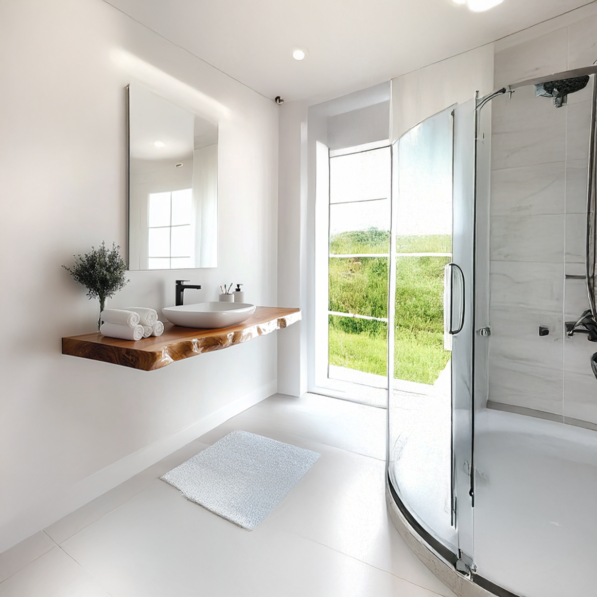 Mid Century Bathroom Vanity Shelf Live Edge Wood Bathroom Display SINLSABRV230