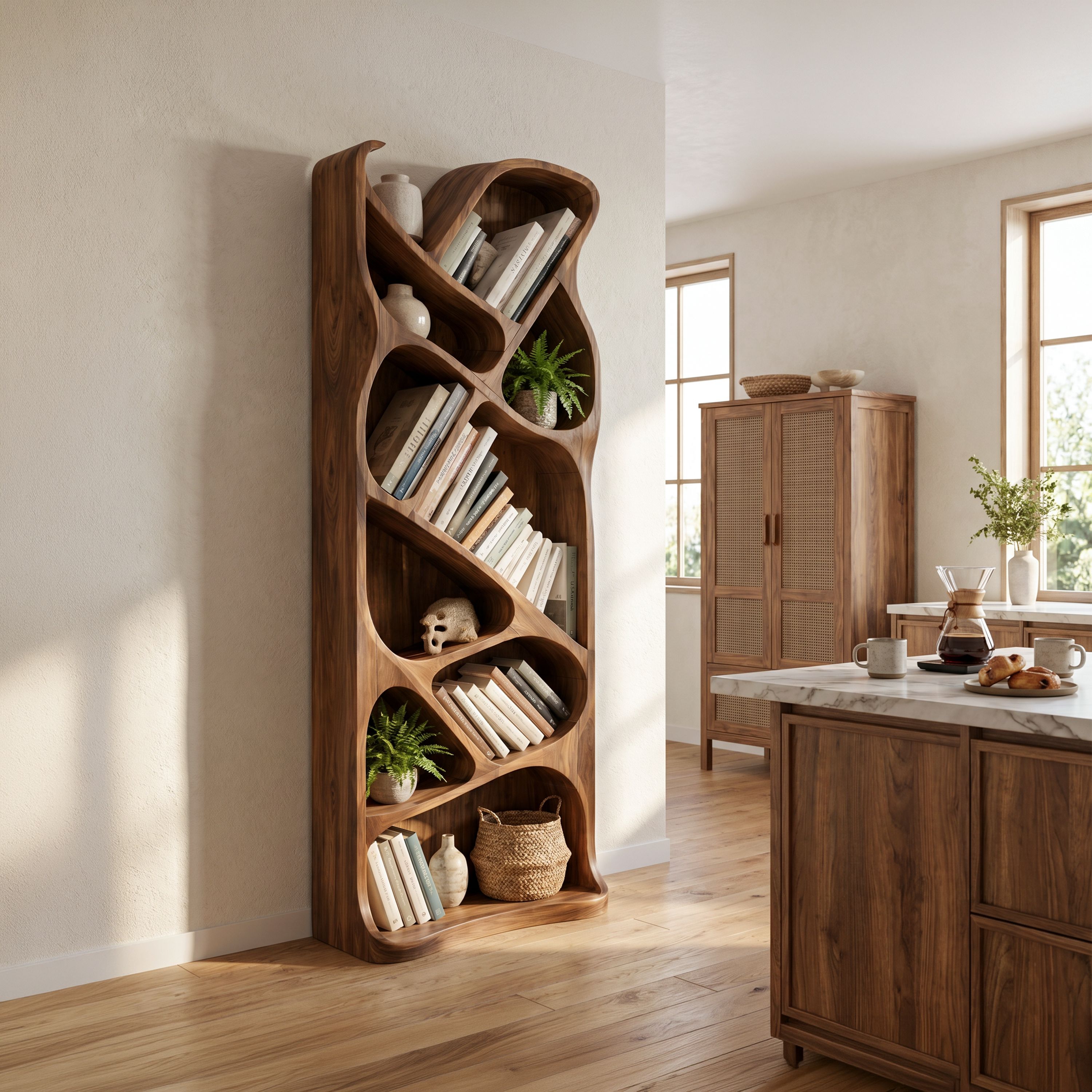 Mid Century Open Bookcase For Modern Interior SILDTTNBS049