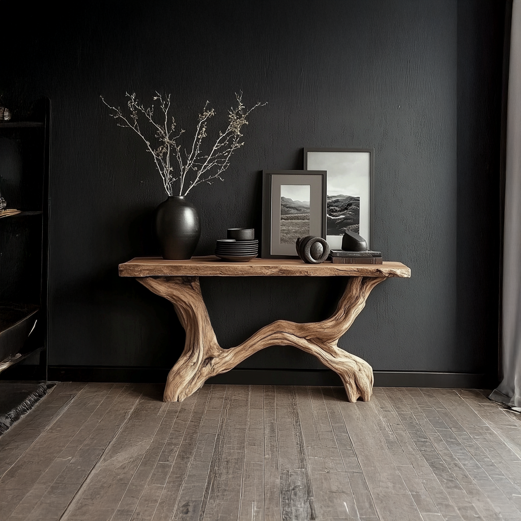 Live Edge Console Table Solid Wood Rustic Driftwood Gift SINLSACS088