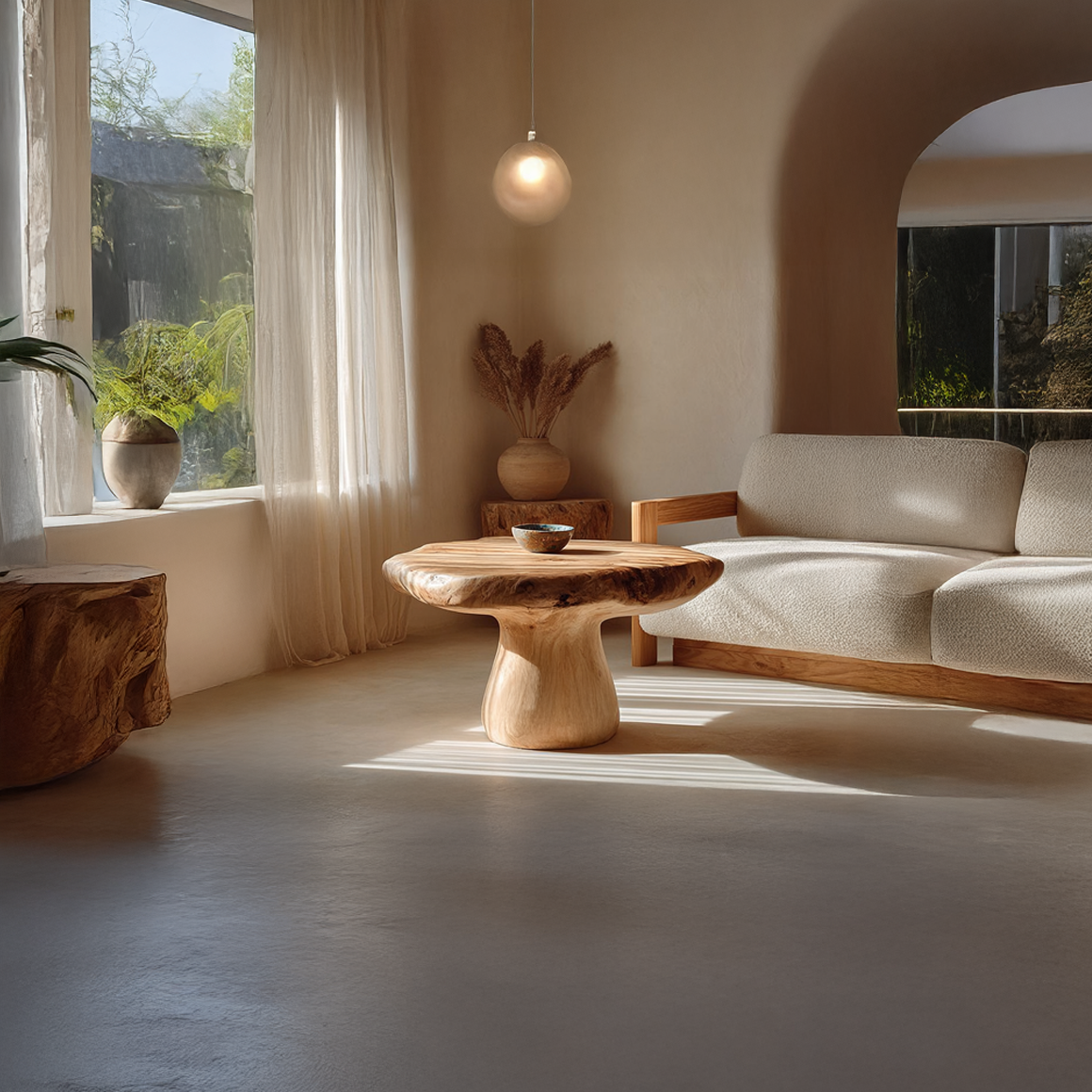 Rustic Mushroom Coffee Table Living Room SINLSACF144