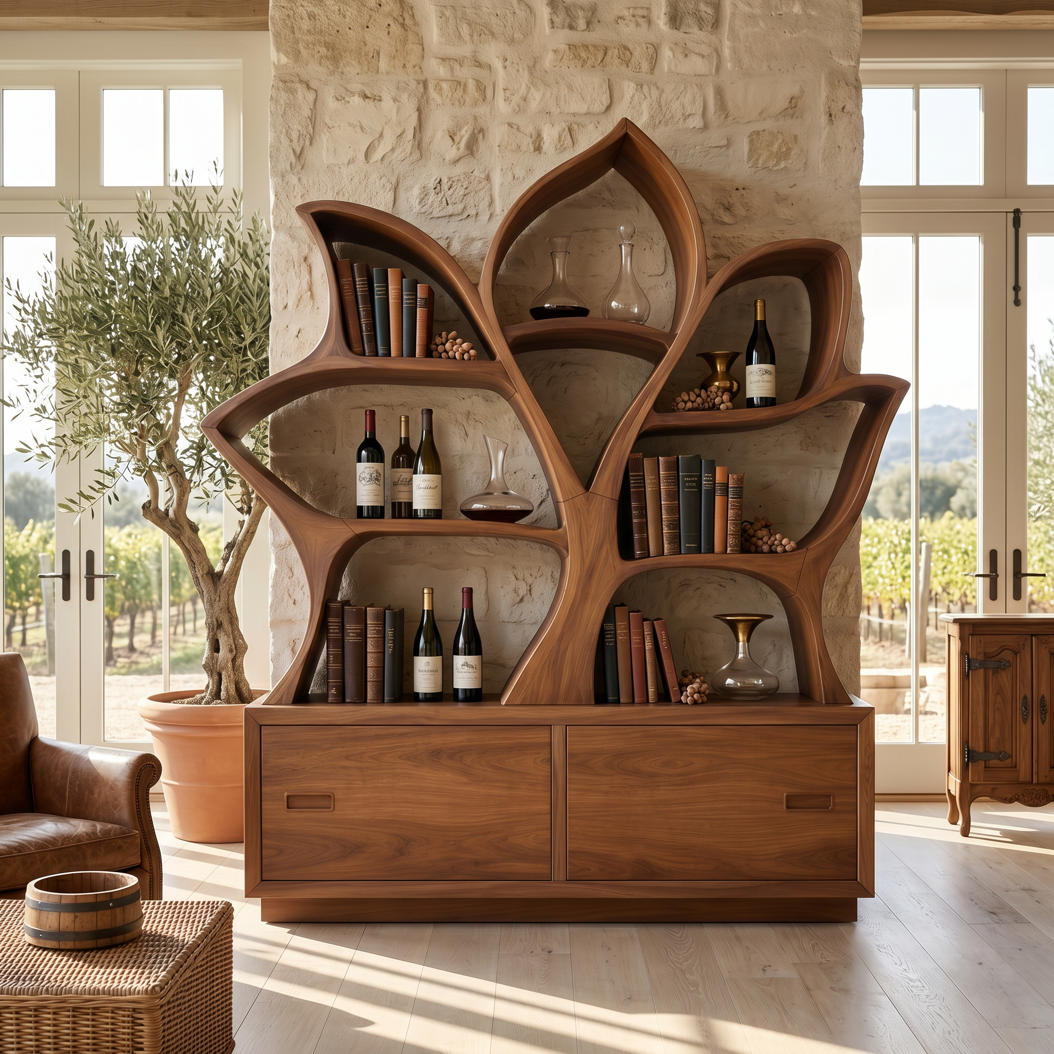 Mid Century Library Bookshelf For Contemporary Living Room SILDTTNBS044